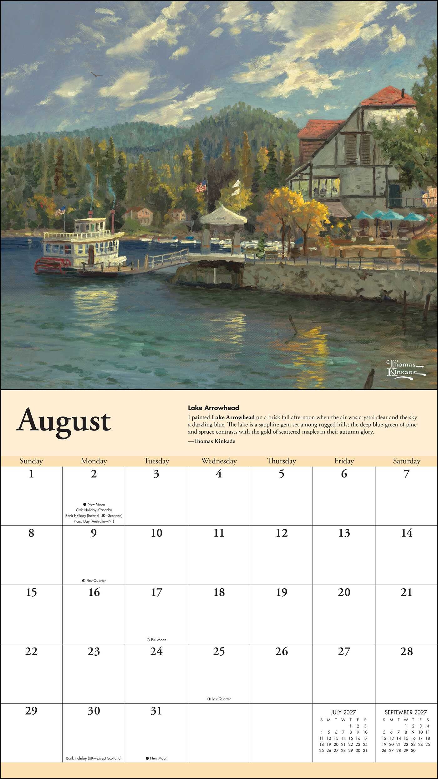 Thomas Kinkade Travels 2027 Deluxe Wall Calendar