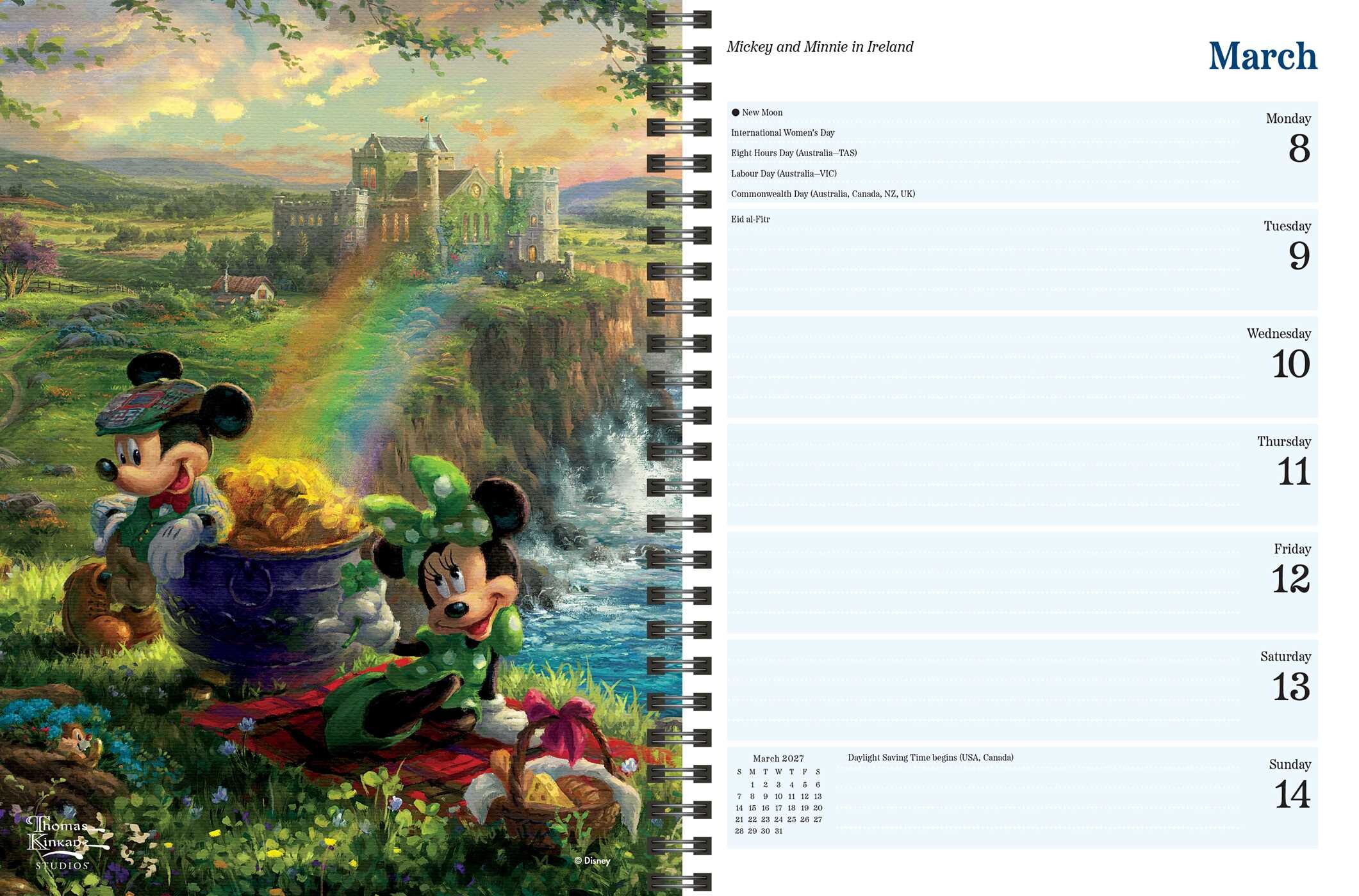 Disney Dreams by Thomas Kinkade Studios 2027 Monthly/Weekly Engagement Calendar