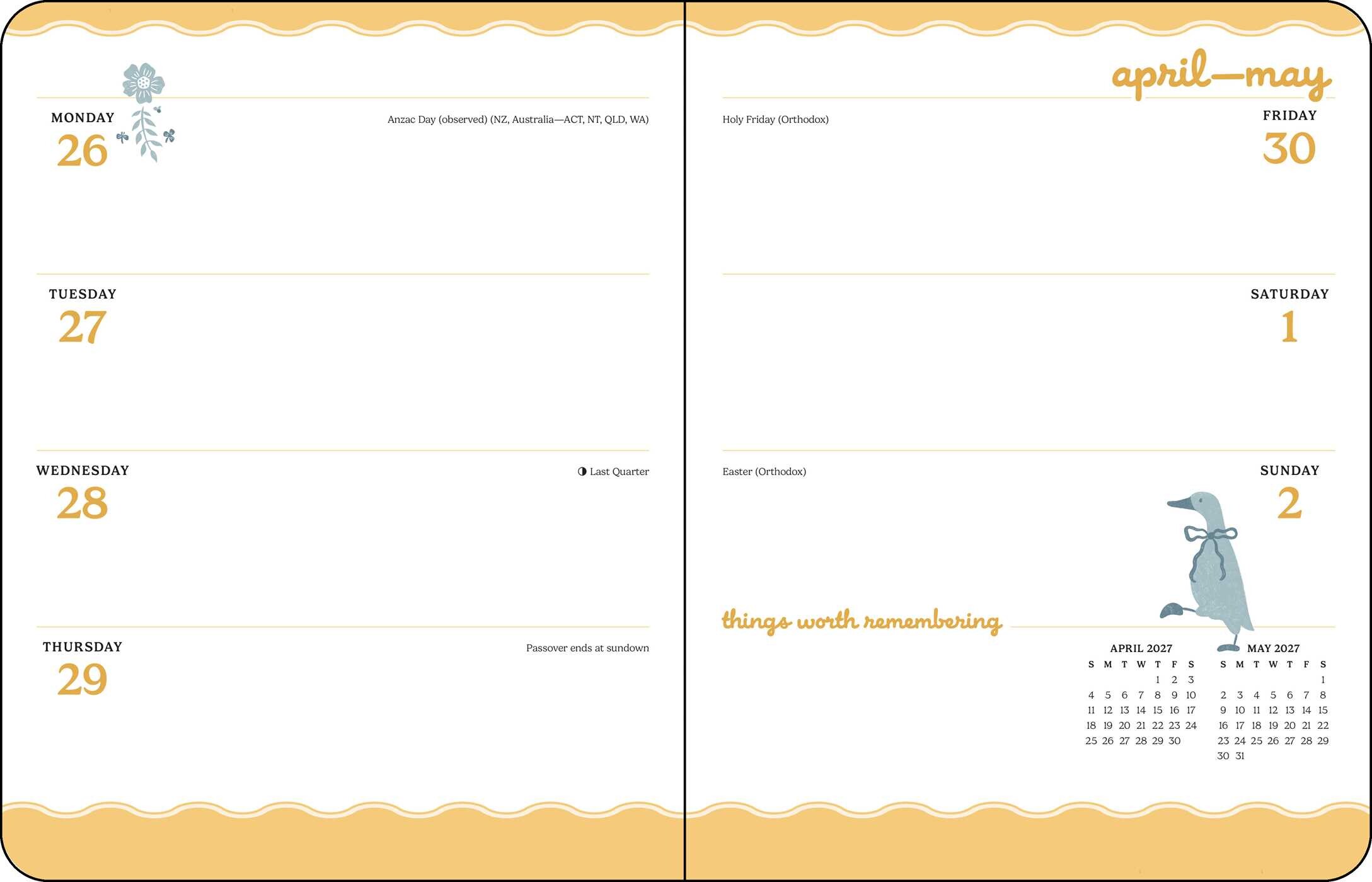 Beau Studio 2027 Monthly/Weekly Planner Calendar