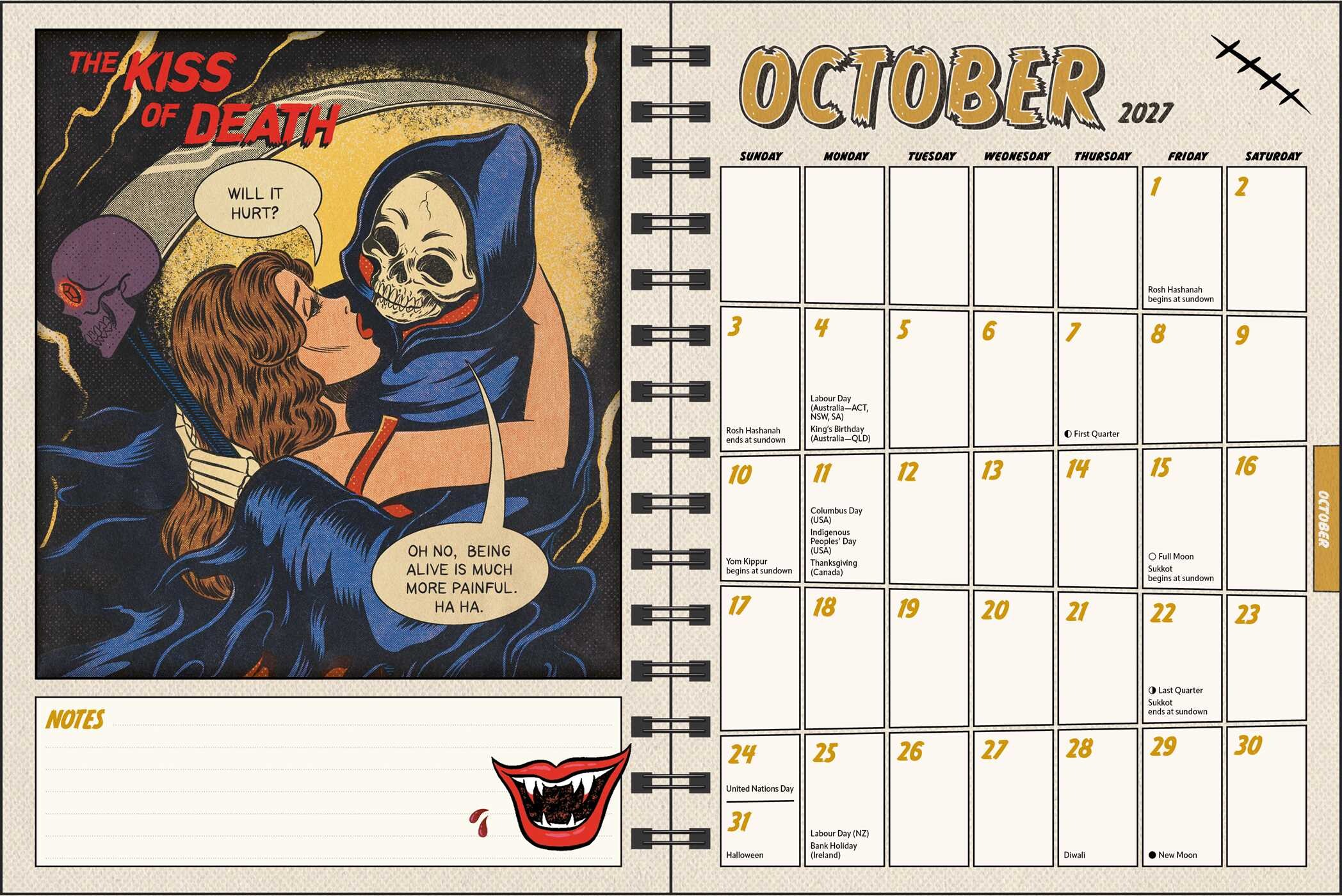 Tragic Girls 2027 Monthly/Weekly Planner Calendar
