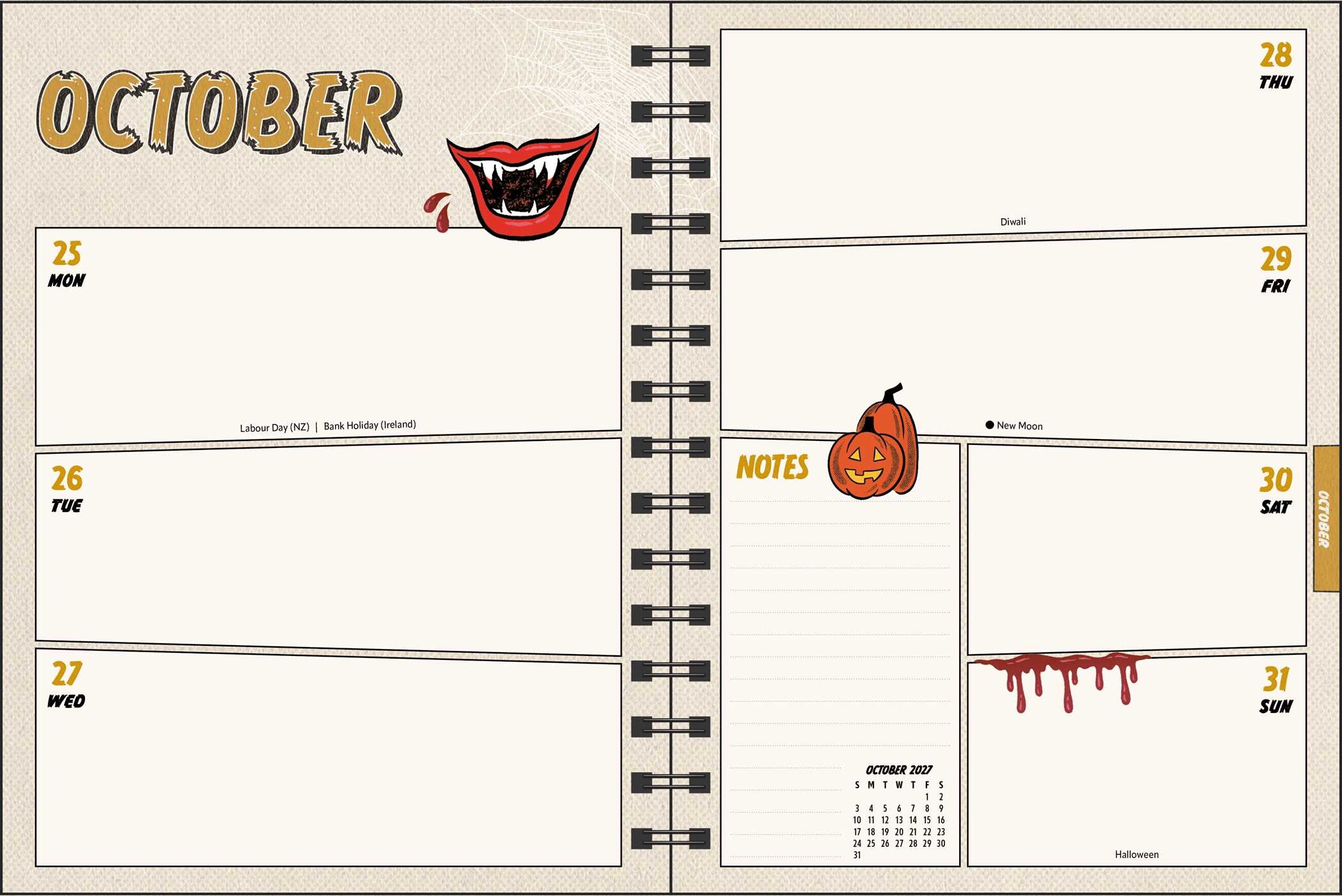Tragic Girls 2027 Monthly/Weekly Planner Calendar