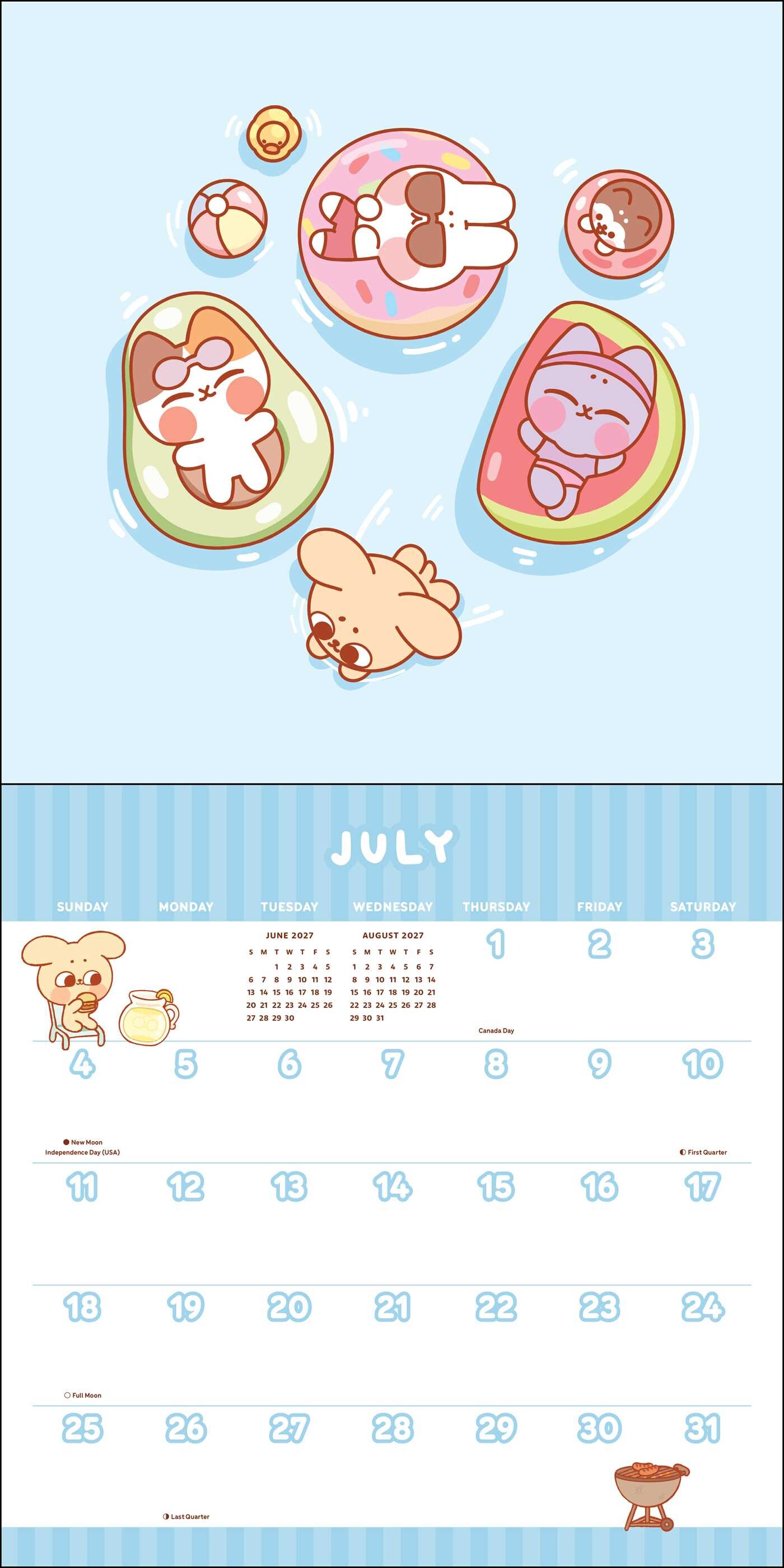 Pocket Peaches 2027 Wall Calendar with Stickers