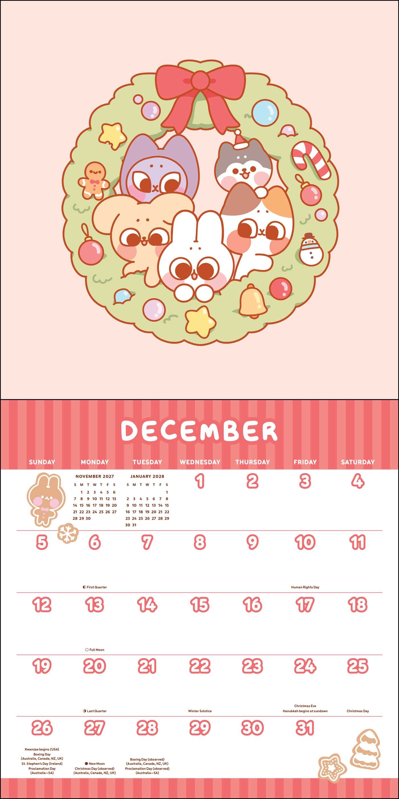 Pocket Peaches 2027 Wall Calendar with Stickers