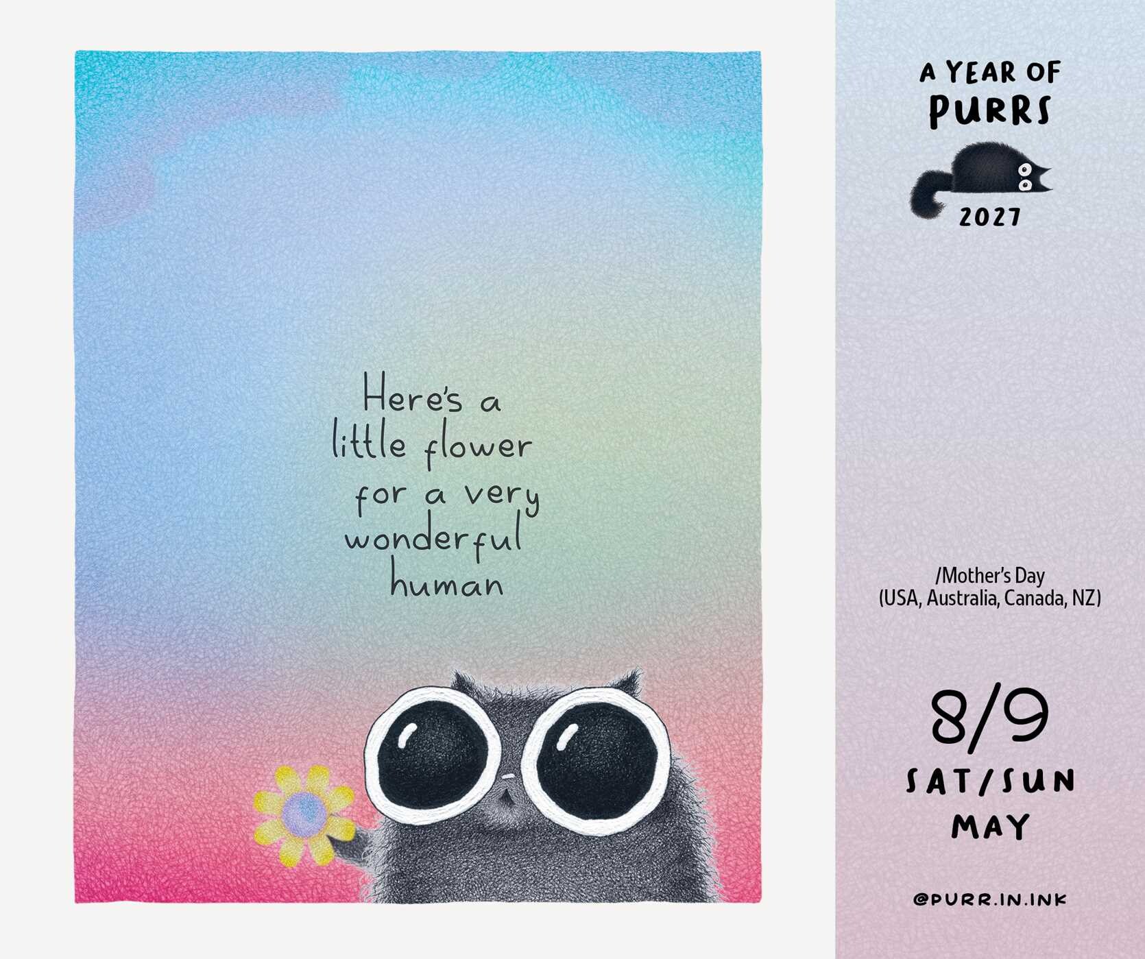 Year of Purrs 2027 Day-to-Day Calendar