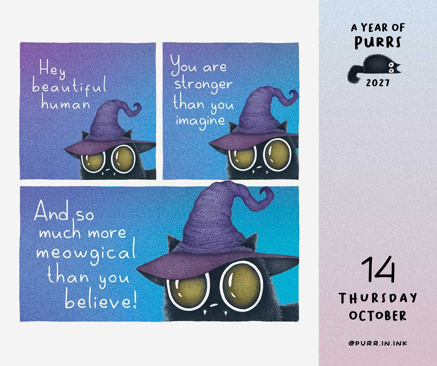 Year of Purrs 2027 Day-to-Day Calendar
