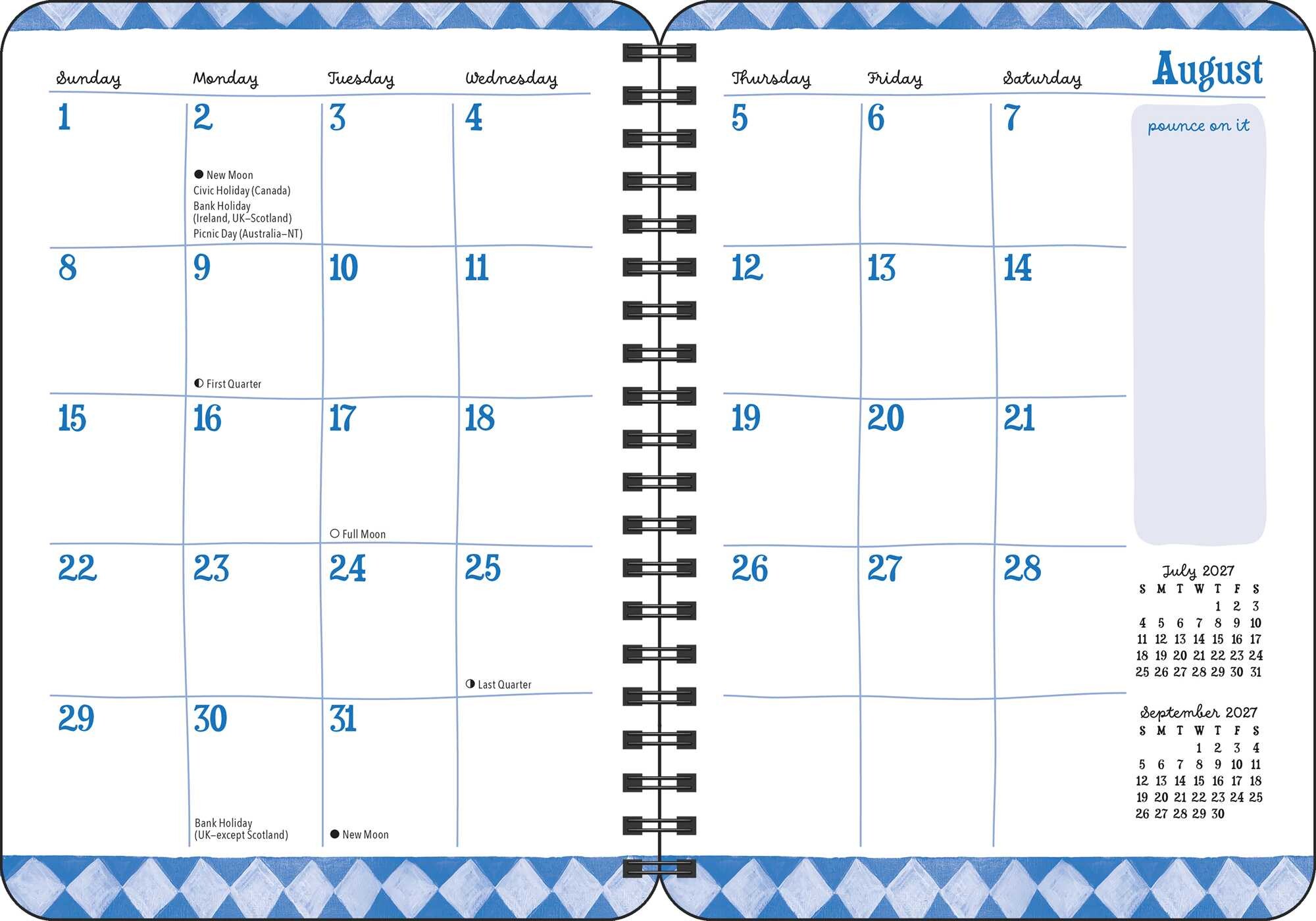 Sally Welchman 2027 Monthly/Weekly Planner Calendar