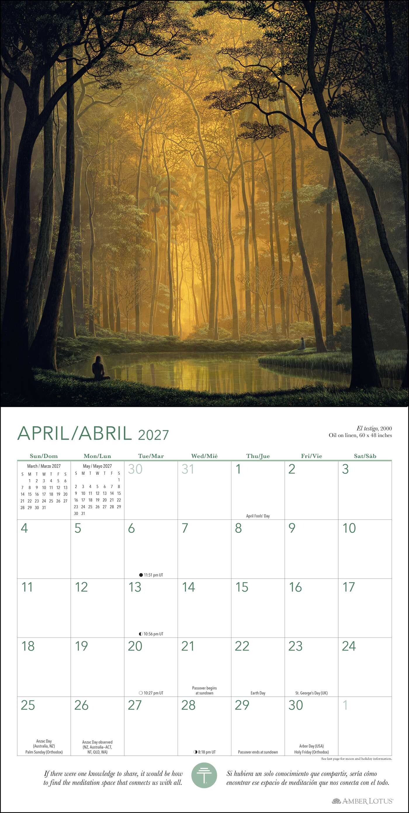 Forest Meditations 2027 Wall Calendar / Meditaciones del Bosque 2027 Calendario