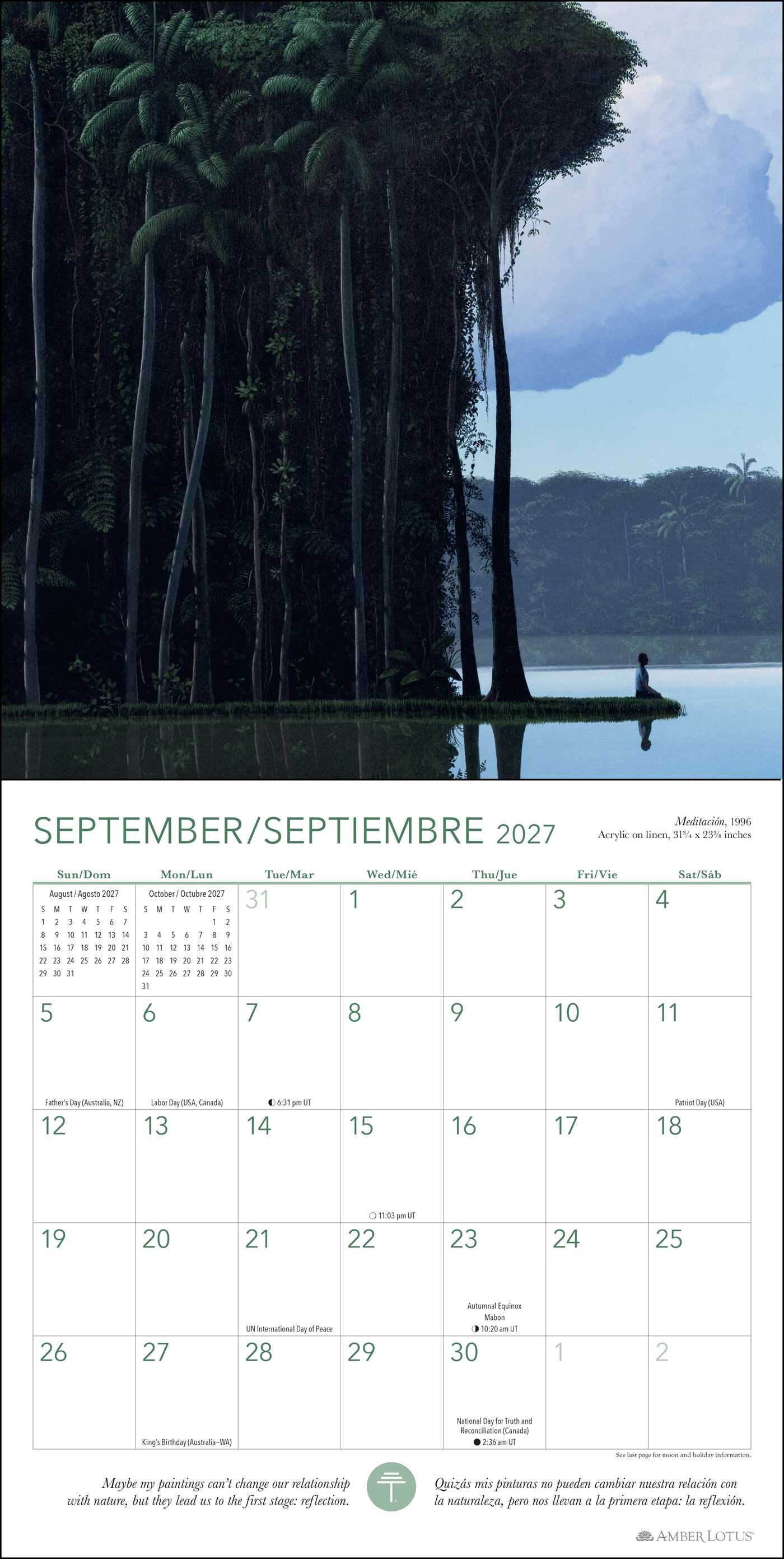 Forest Meditations 2027 Wall Calendar / Meditaciones del Bosque 2027 Calendario