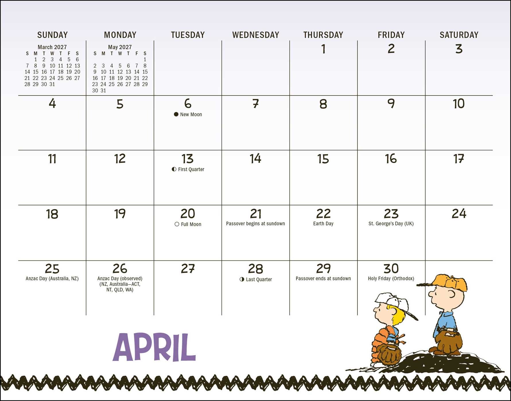 PEANUTS® 2027 Monthly Desk Calendar