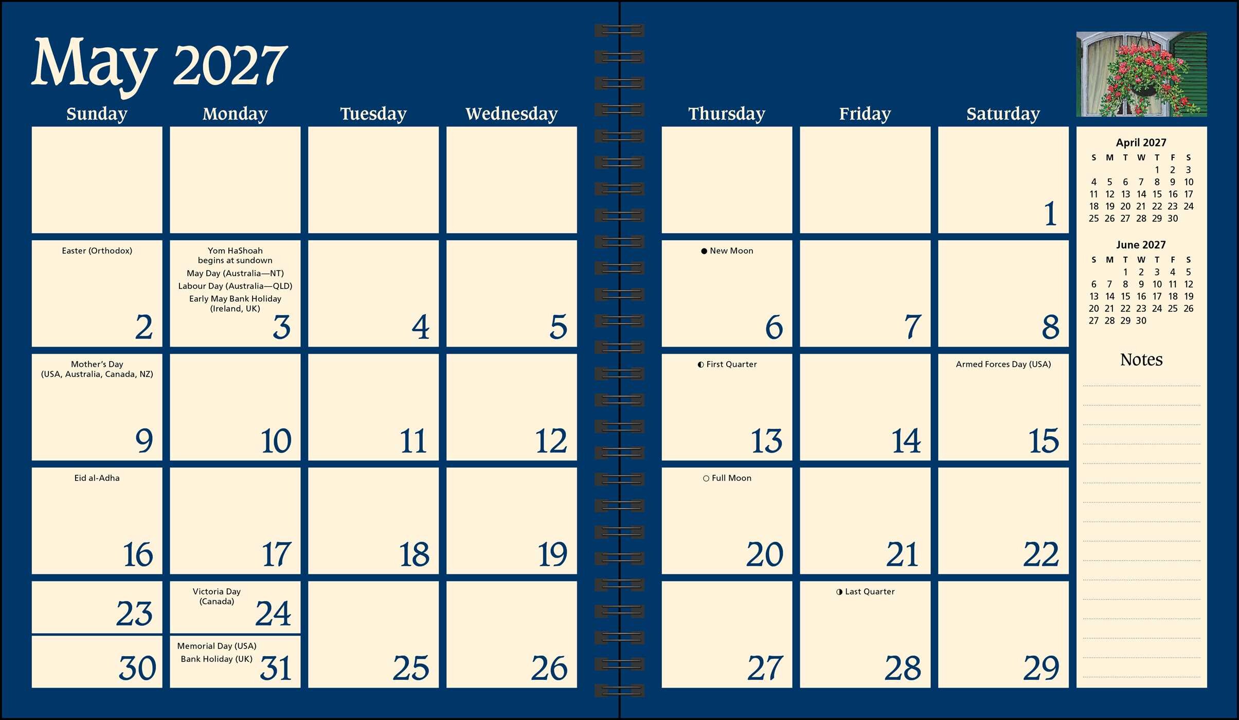 John Sloane's Country Seasons® 12-Month 2027 Monthly/Weekly Planner Calendar