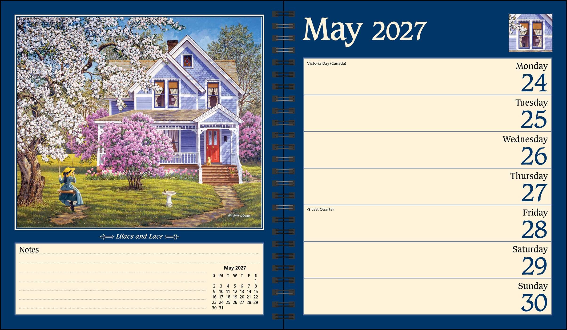 John Sloane's Country Seasons® 12-Month 2027 Monthly/Weekly Planner Calendar