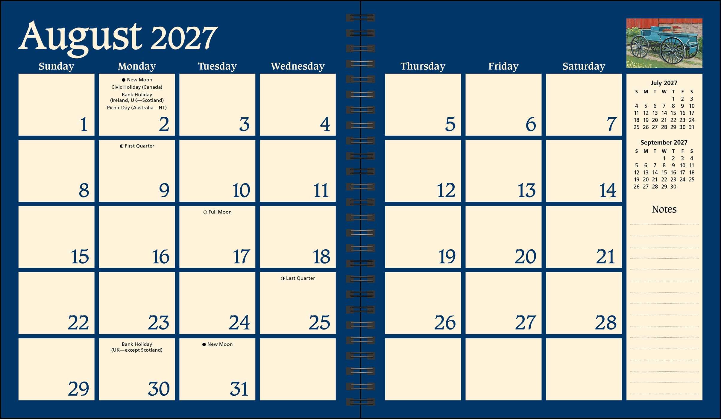 John Sloane's Country Seasons® 12-Month 2027 Monthly/Weekly Planner Calendar