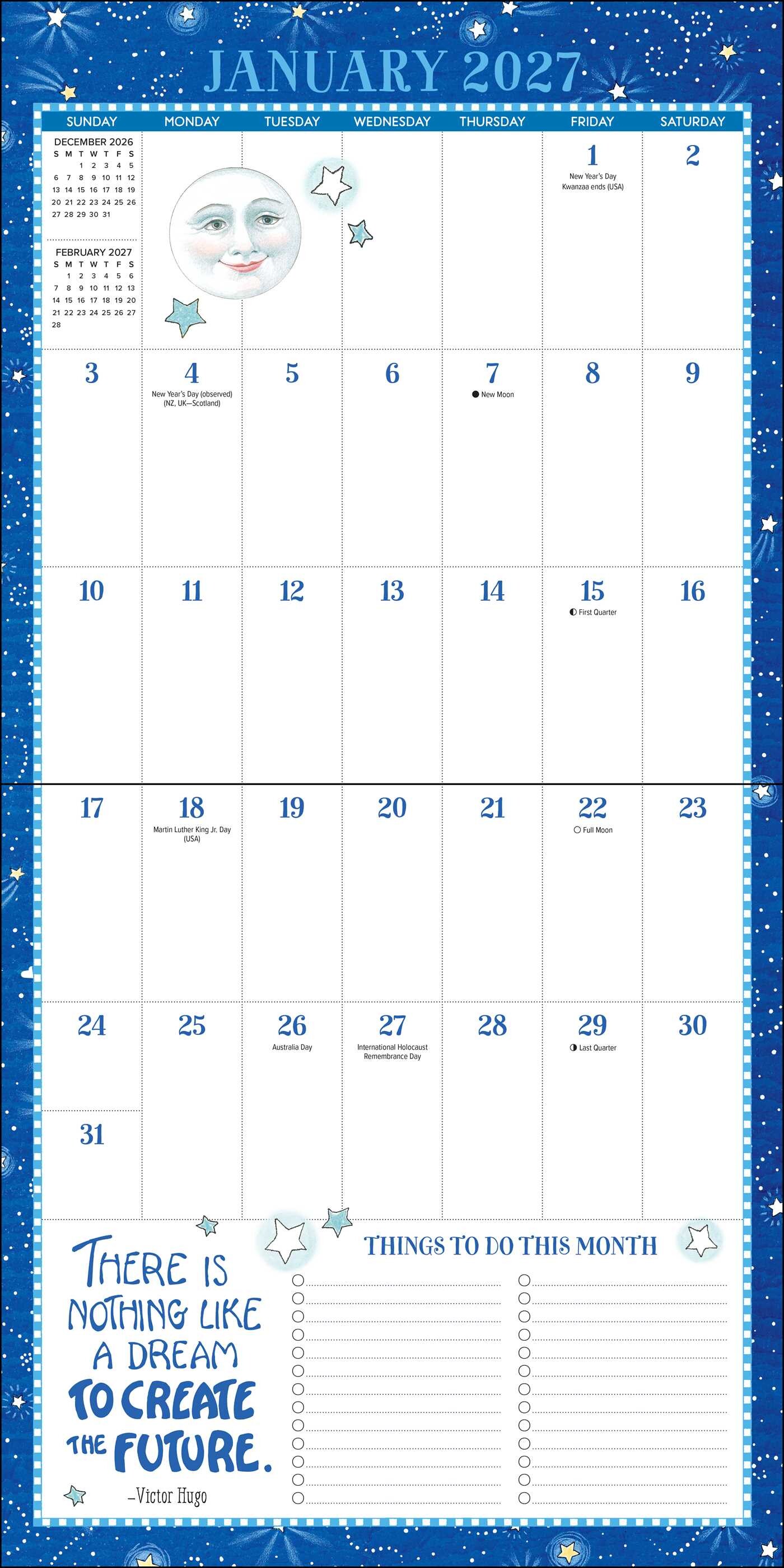 Mary Engelbreit's 2026-2027 17-Month Big Grid Wall Planner Calendar