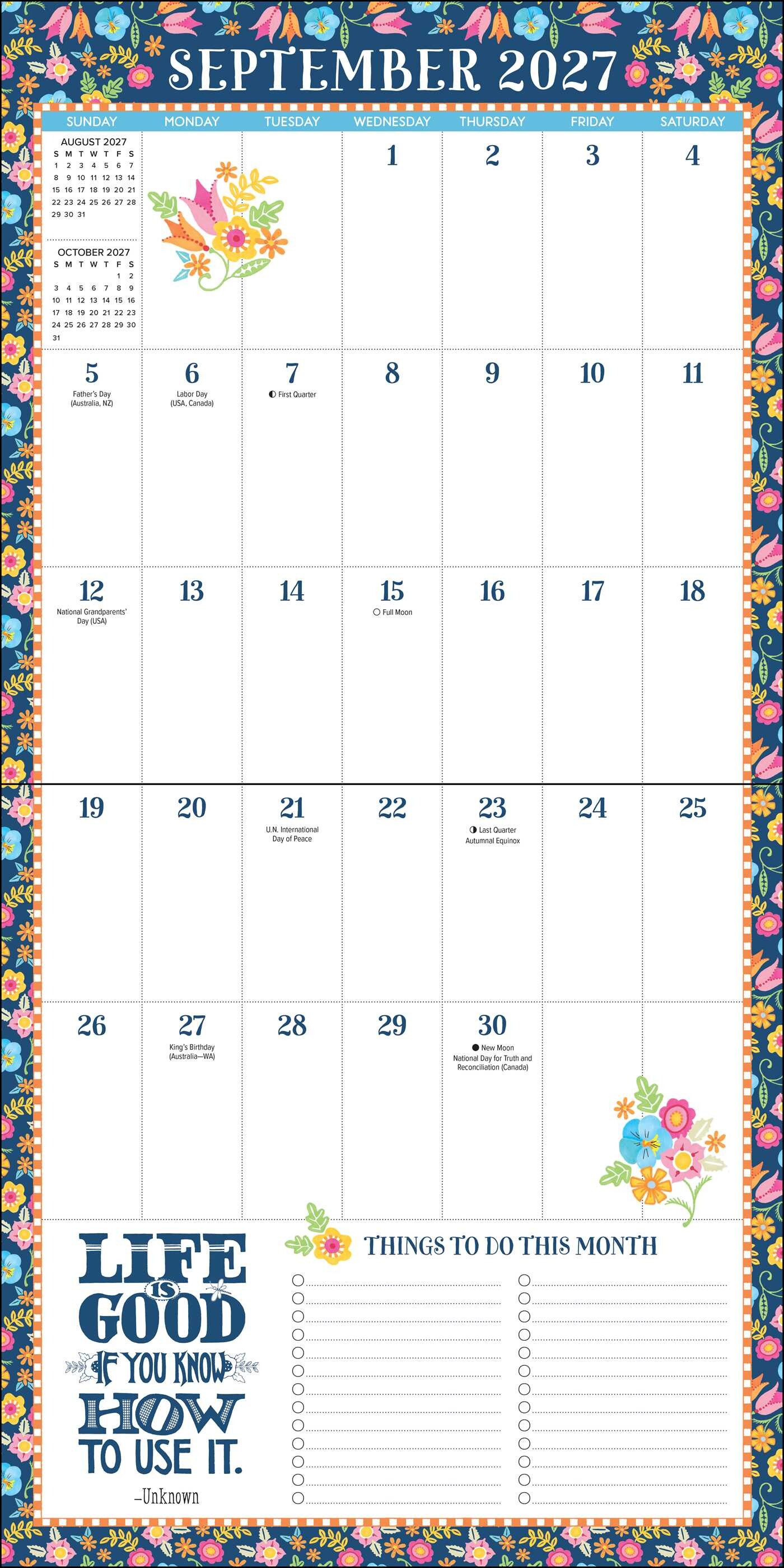 Mary Engelbreit's 2026-2027 17-Month Big Grid Wall Planner Calendar