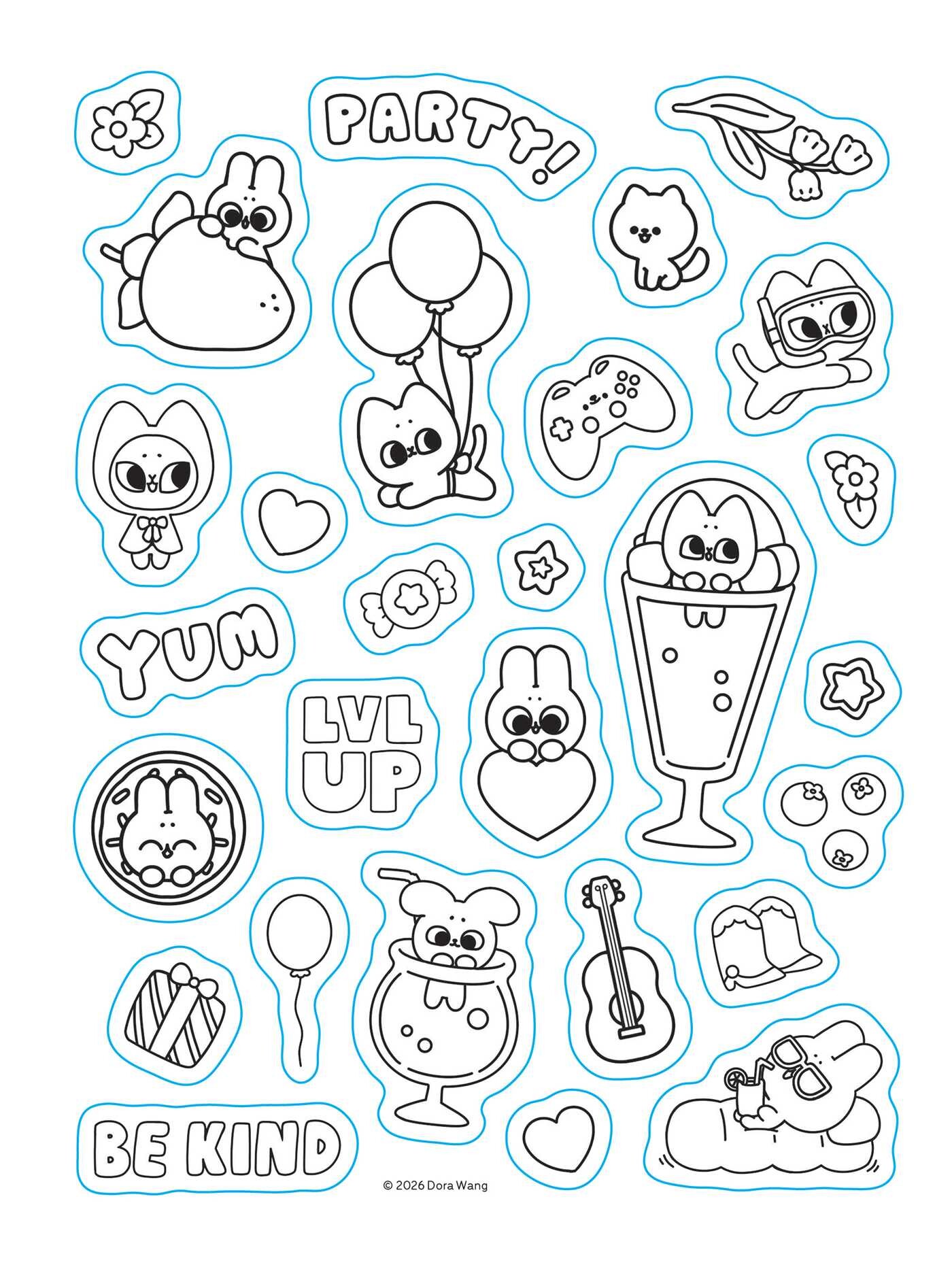 Pocket Peaches 2027 Monthly/Weekly Coloring Planner with Stickers to Color