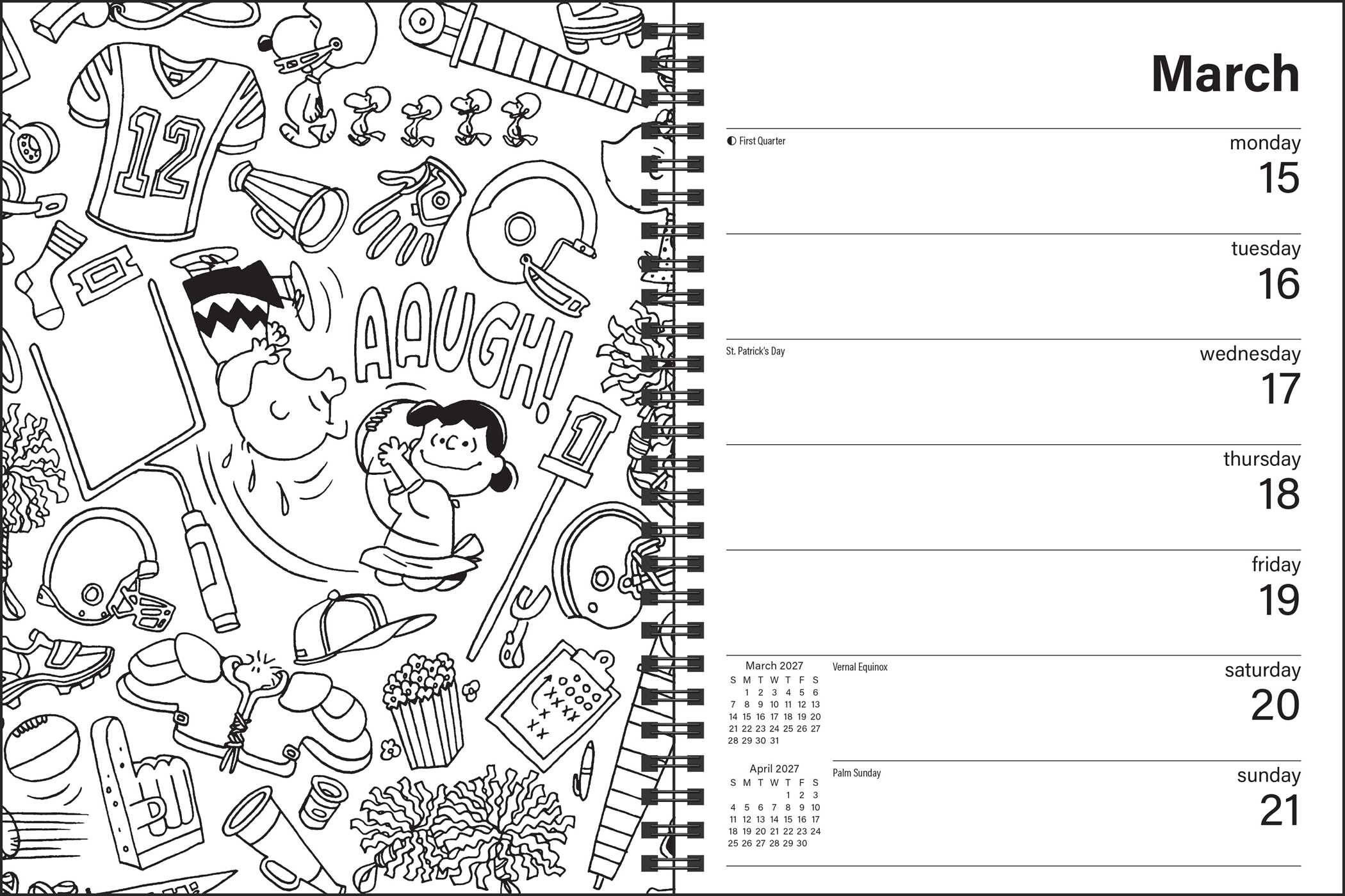 PEANUTS® 2027 Monthly/Weekly Coloring Calendar with Stickers to Color