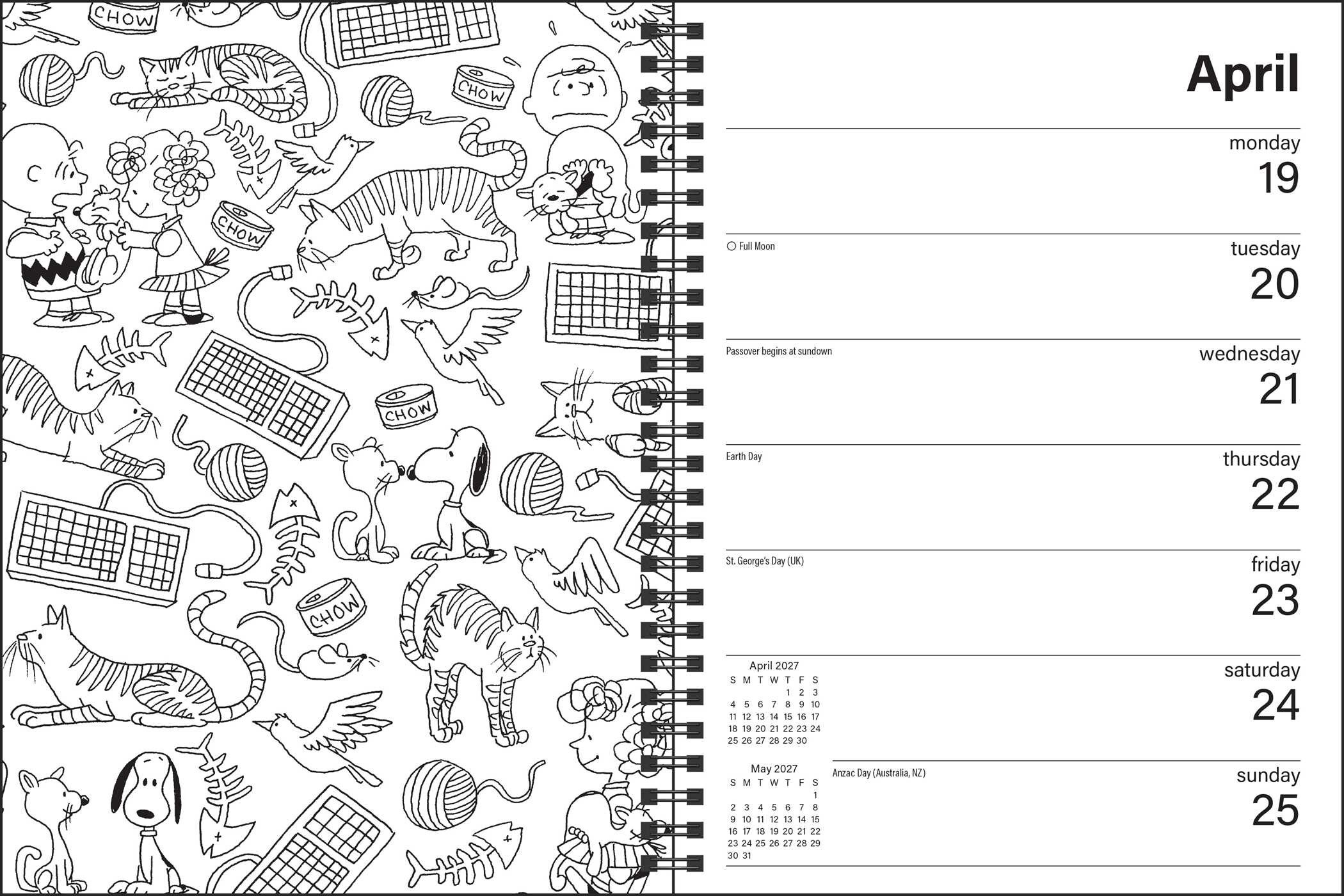 PEANUTS® 2027 Monthly/Weekly Coloring Calendar with Stickers to Color