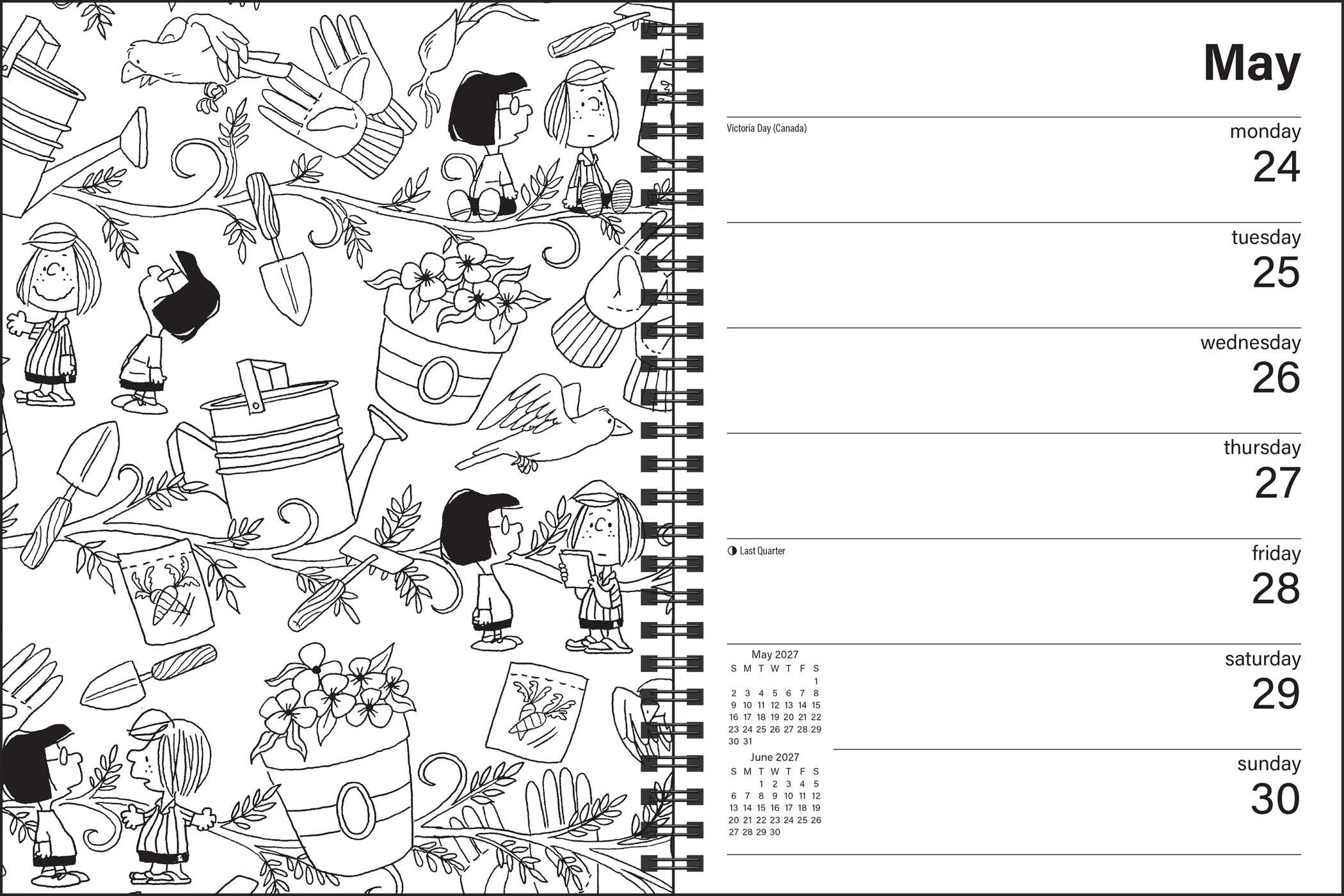 PEANUTS® 2027 Monthly/Weekly Coloring Calendar with Stickers to Color