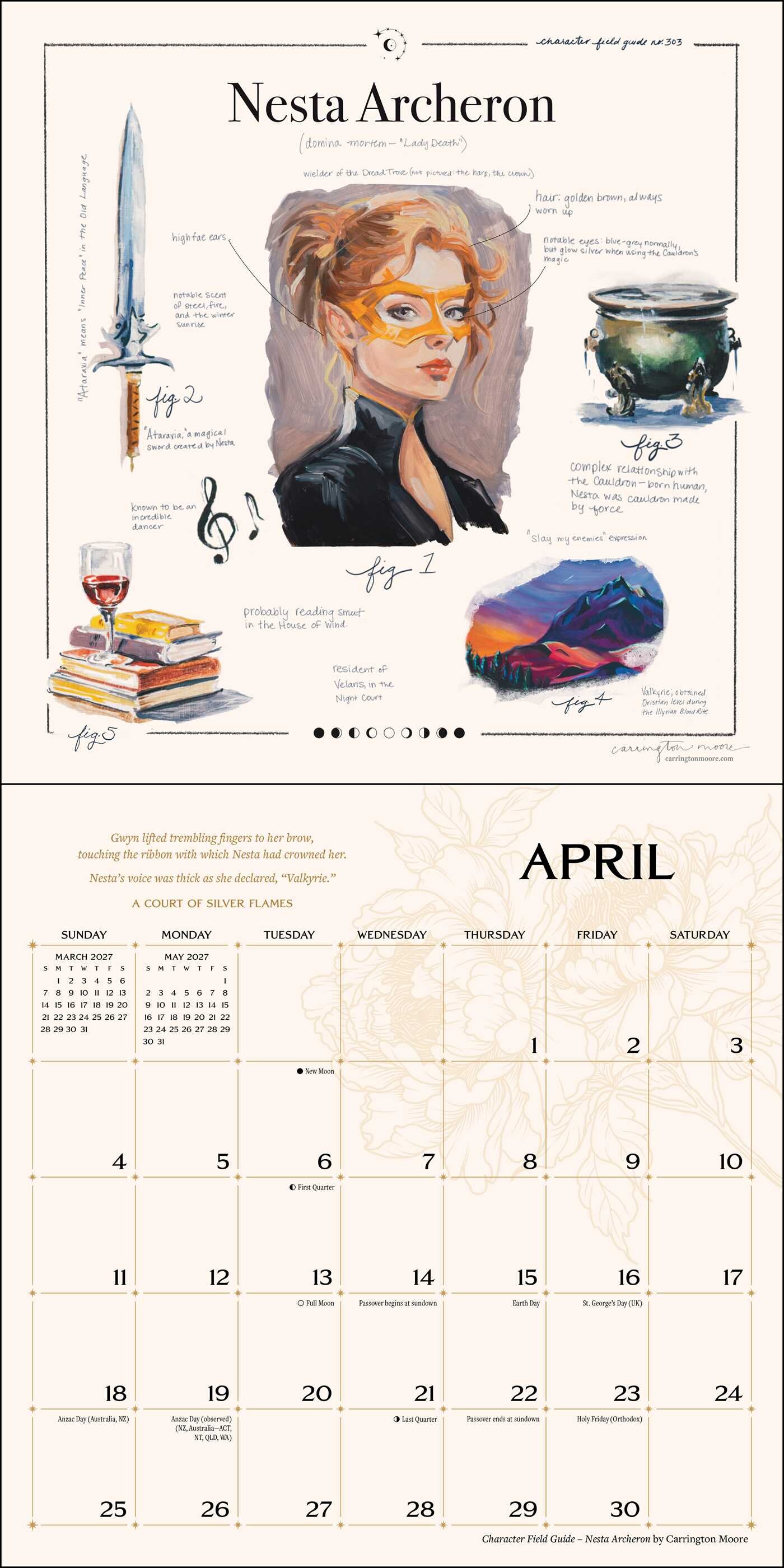 Court of Thorns and Roses Officially Licensed Fan Art 2027 Wall Calendar