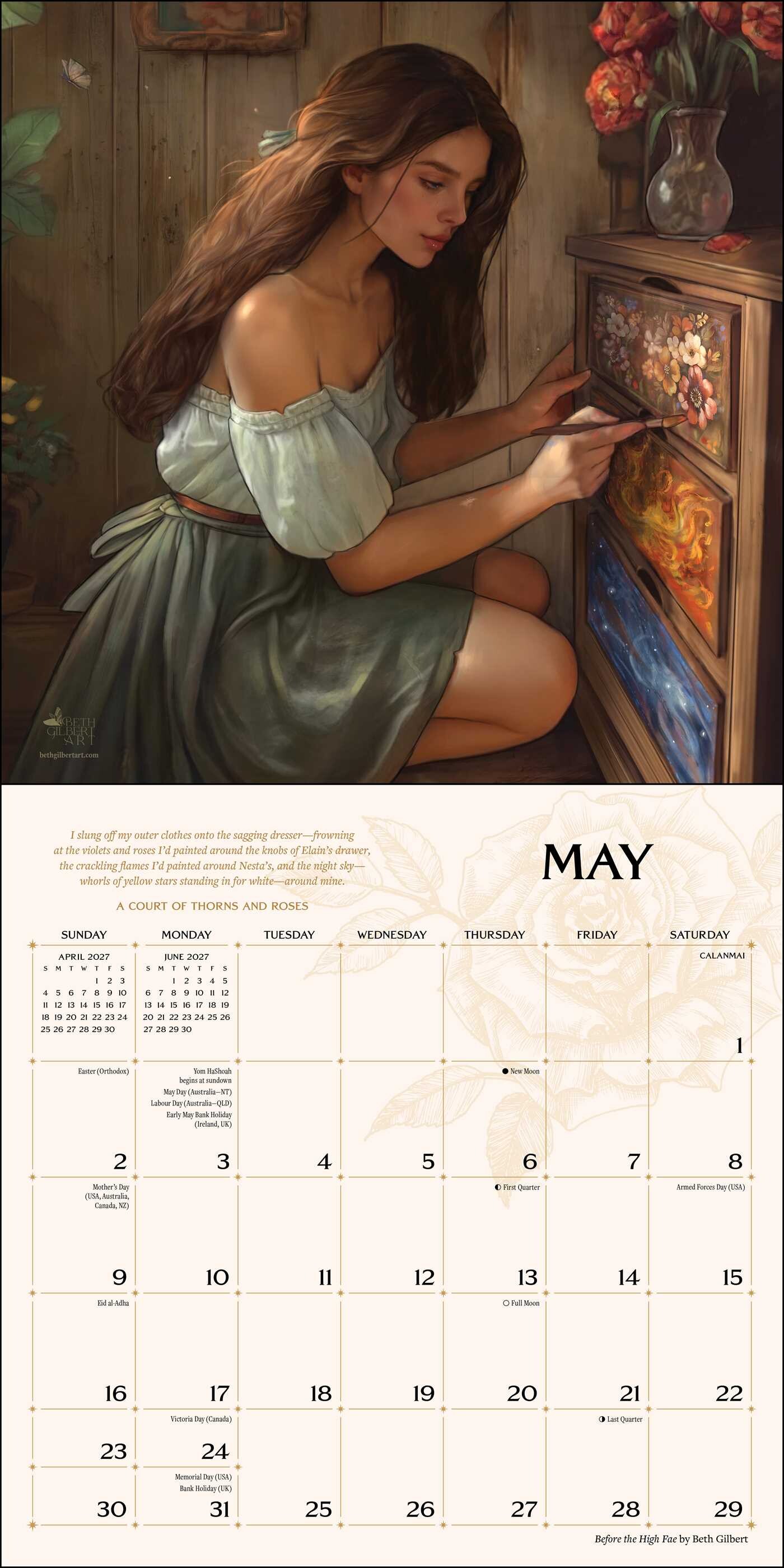 Court of Thorns and Roses Officially Licensed Fan Art 2027 Wall Calendar