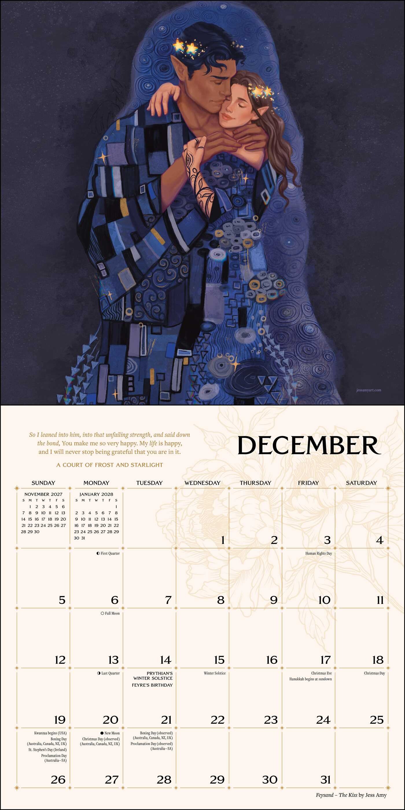 Court of Thorns and Roses Officially Licensed Fan Art 2027 Wall Calendar