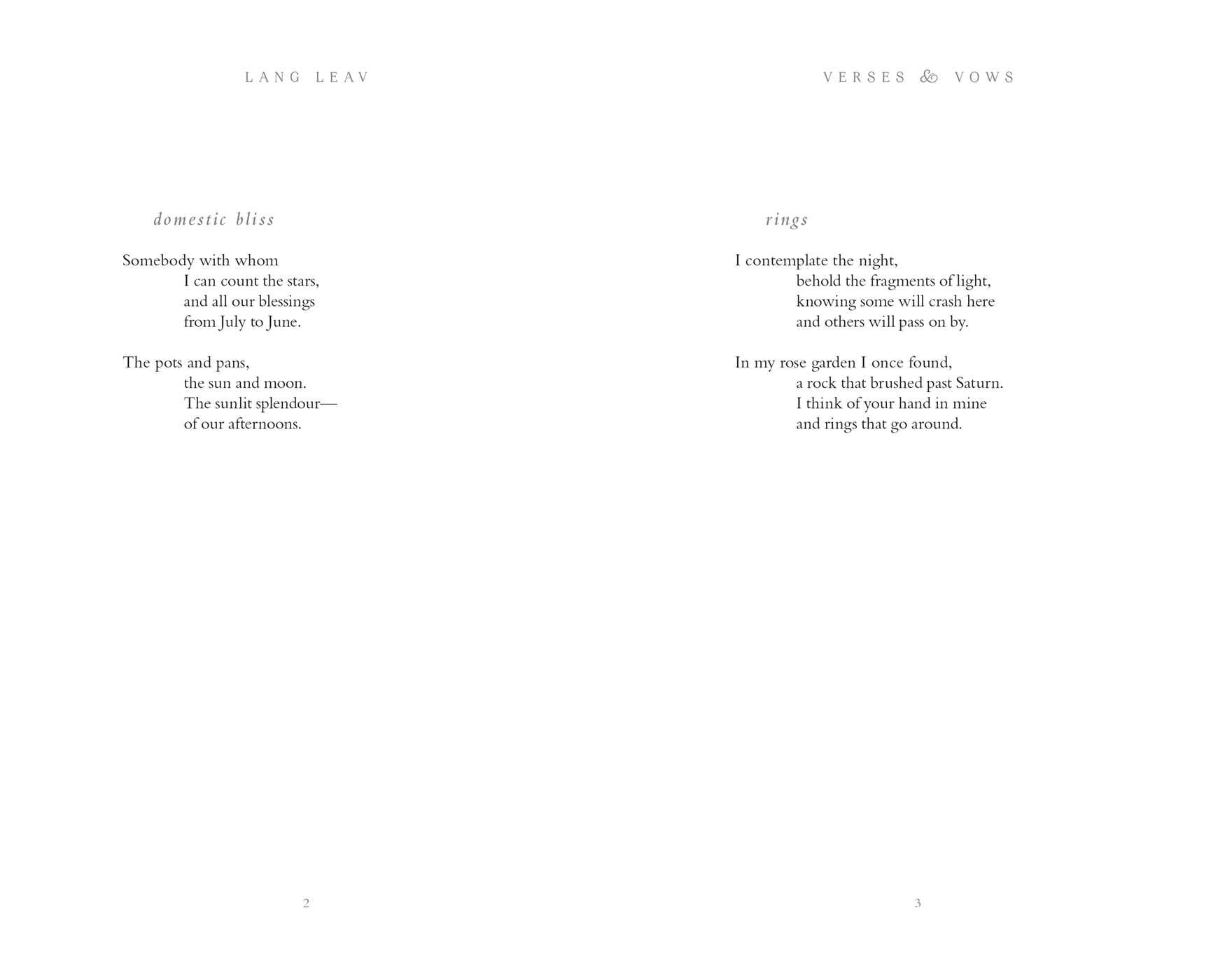 Verses & Vows