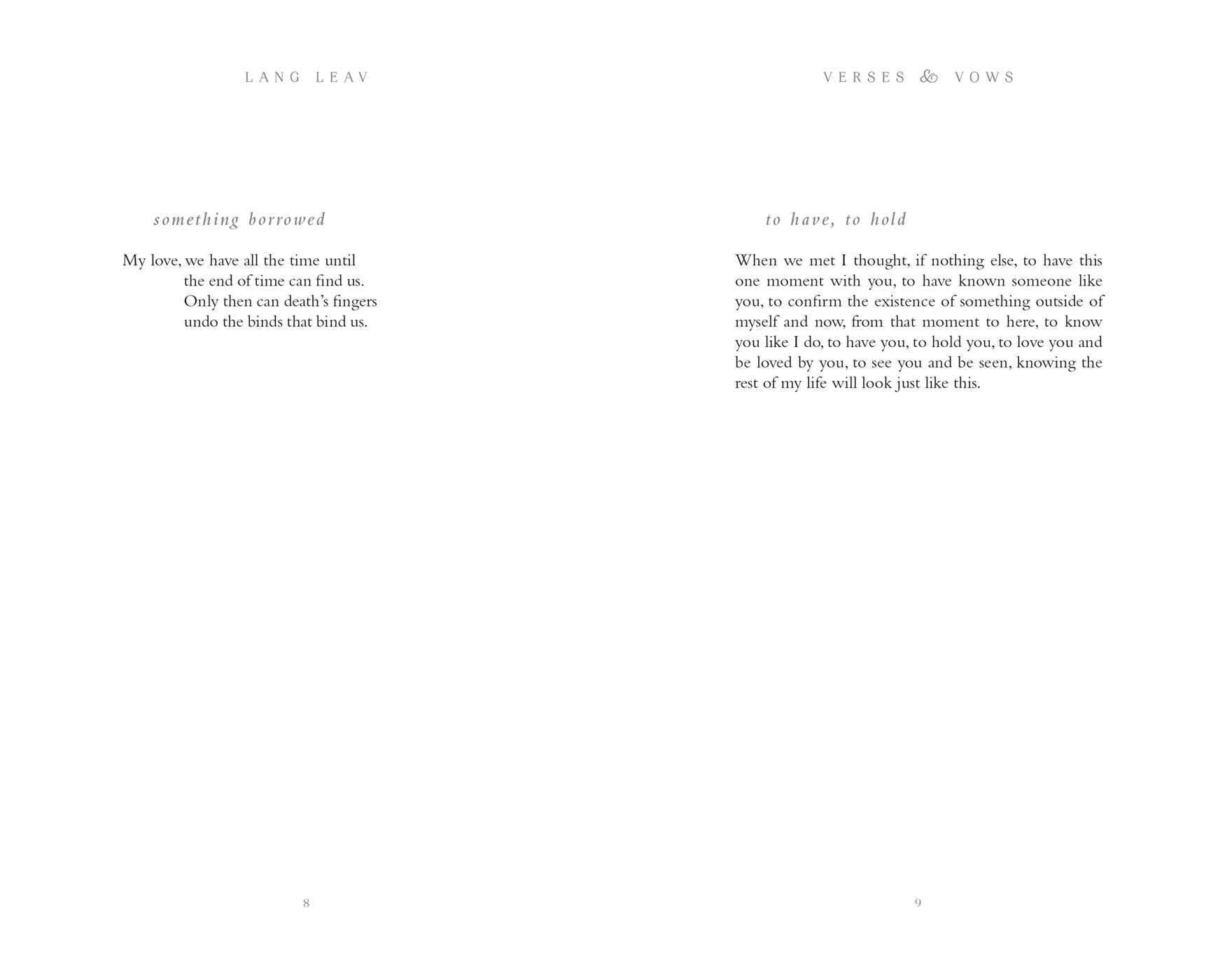 Verses & Vows