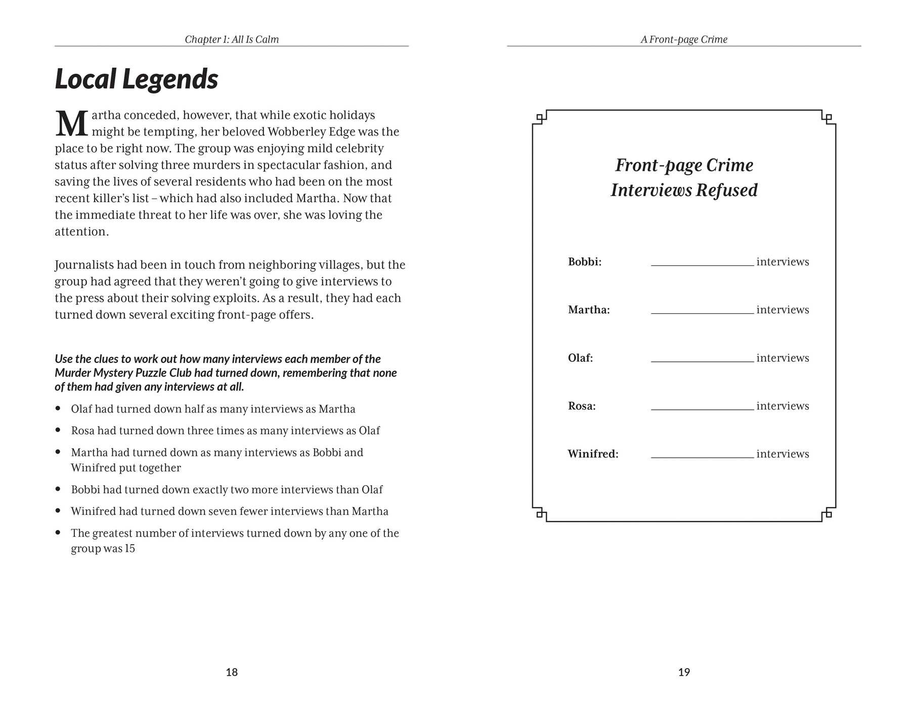 Murder Mystery Club Puzzle Book