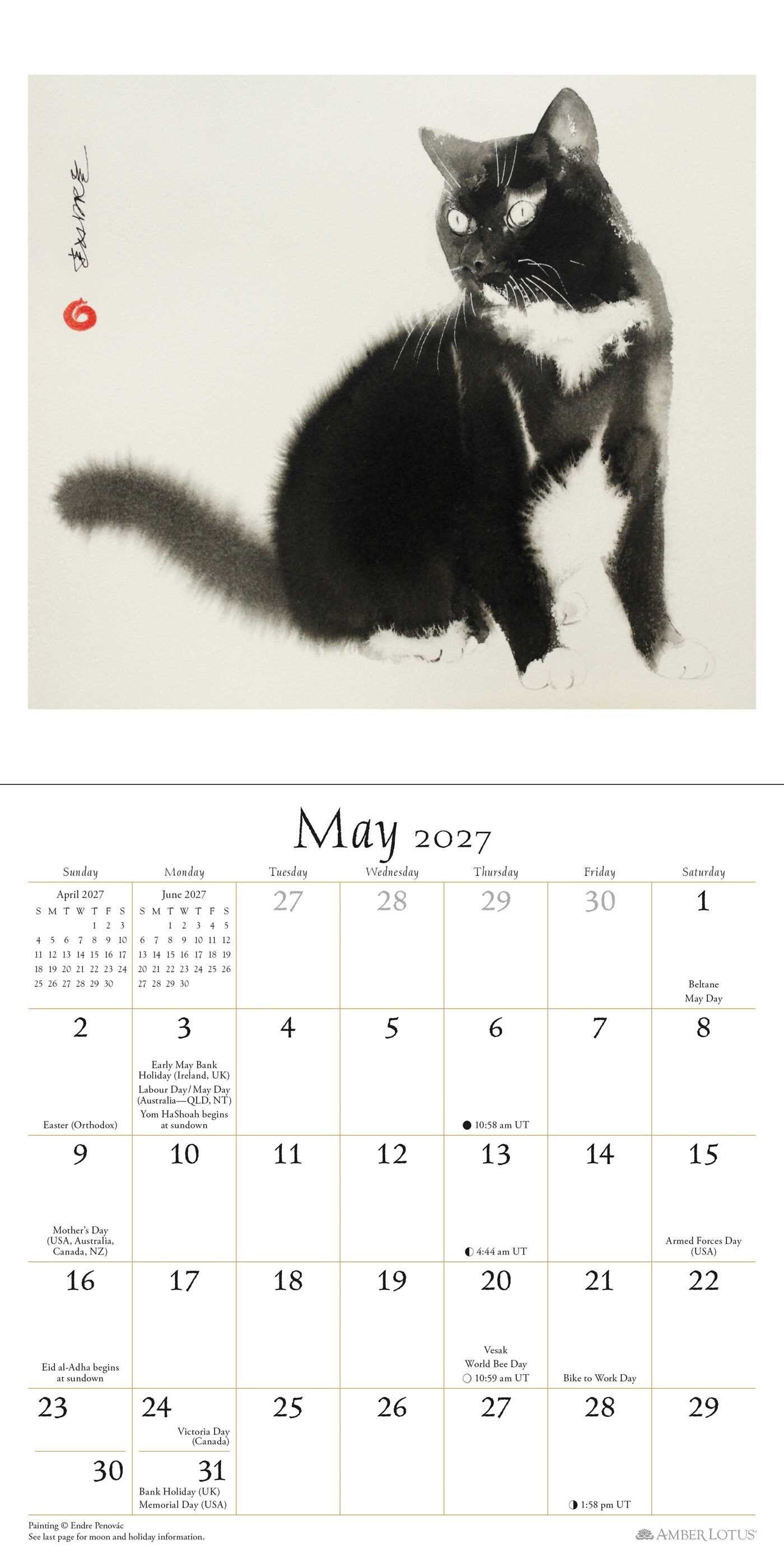 Artful Cat 2027 Mini Wall Calendar