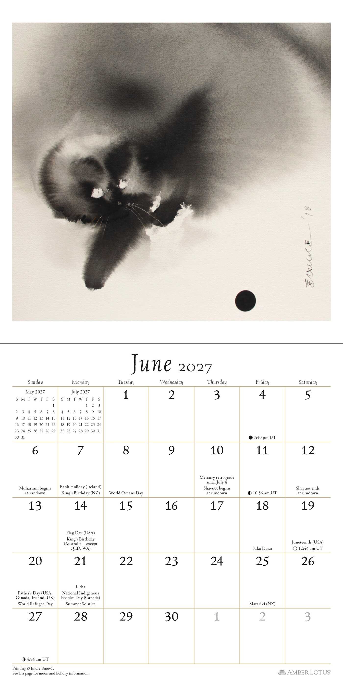 Artful Cat 2027 Mini Wall Calendar