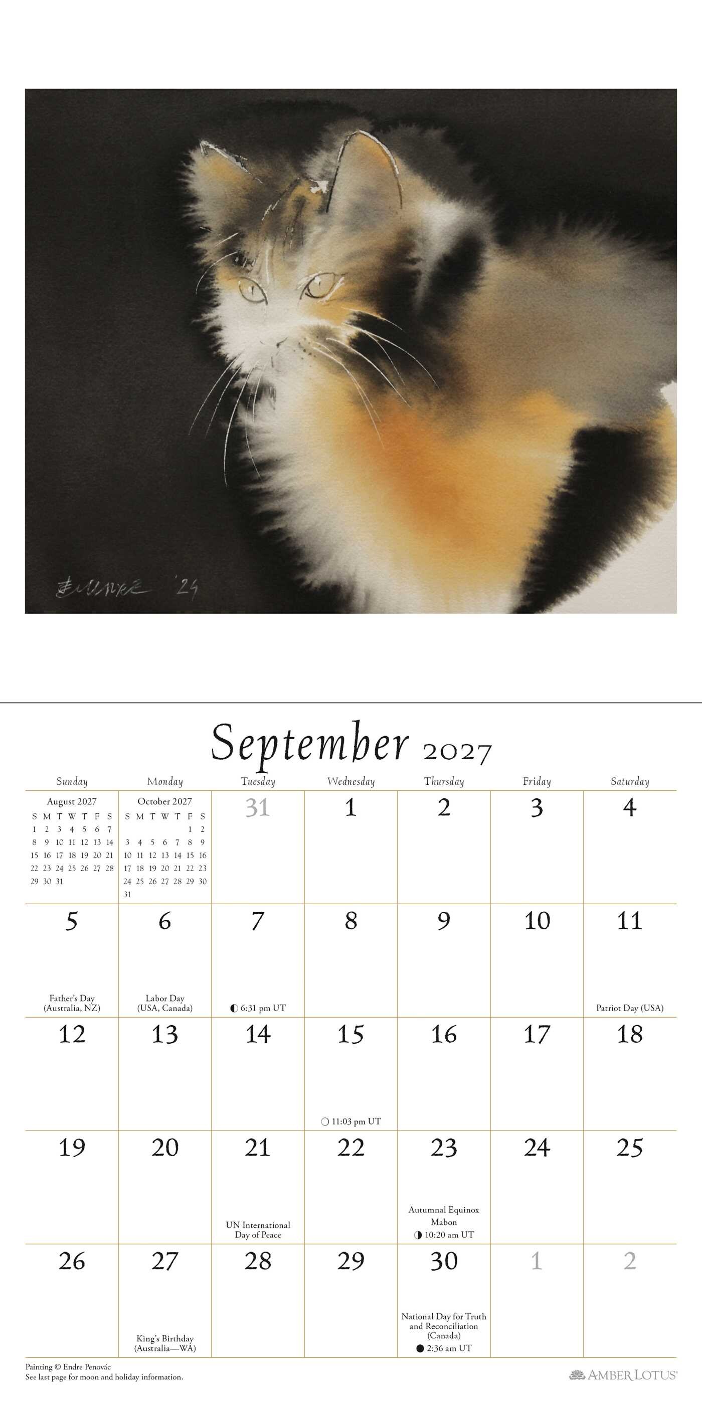 Artful Cat 2027 Mini Wall Calendar