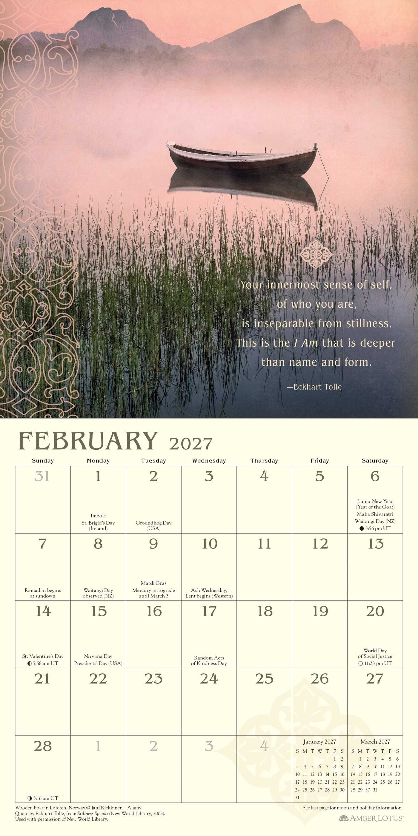 Meditation 2027 Mini Wall Calendar