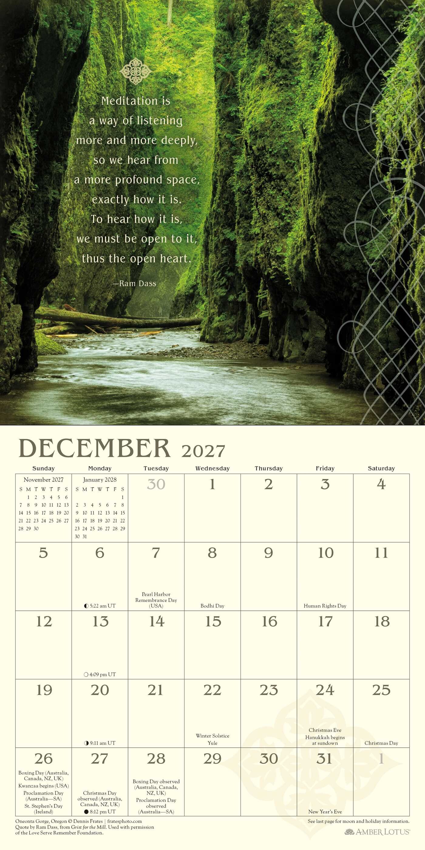 Meditation 2027 Mini Wall Calendar