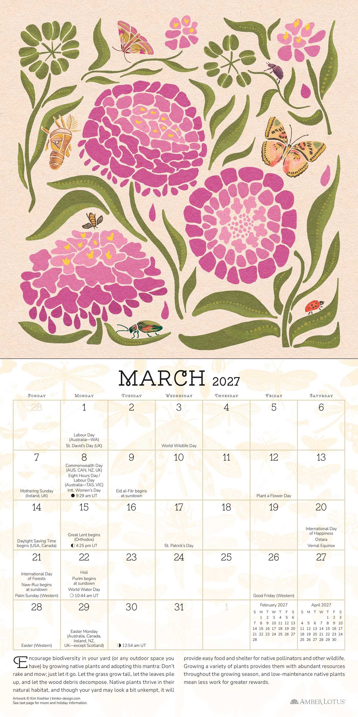 Praise for the Pollinators 2027 Mini Wall Calendar
