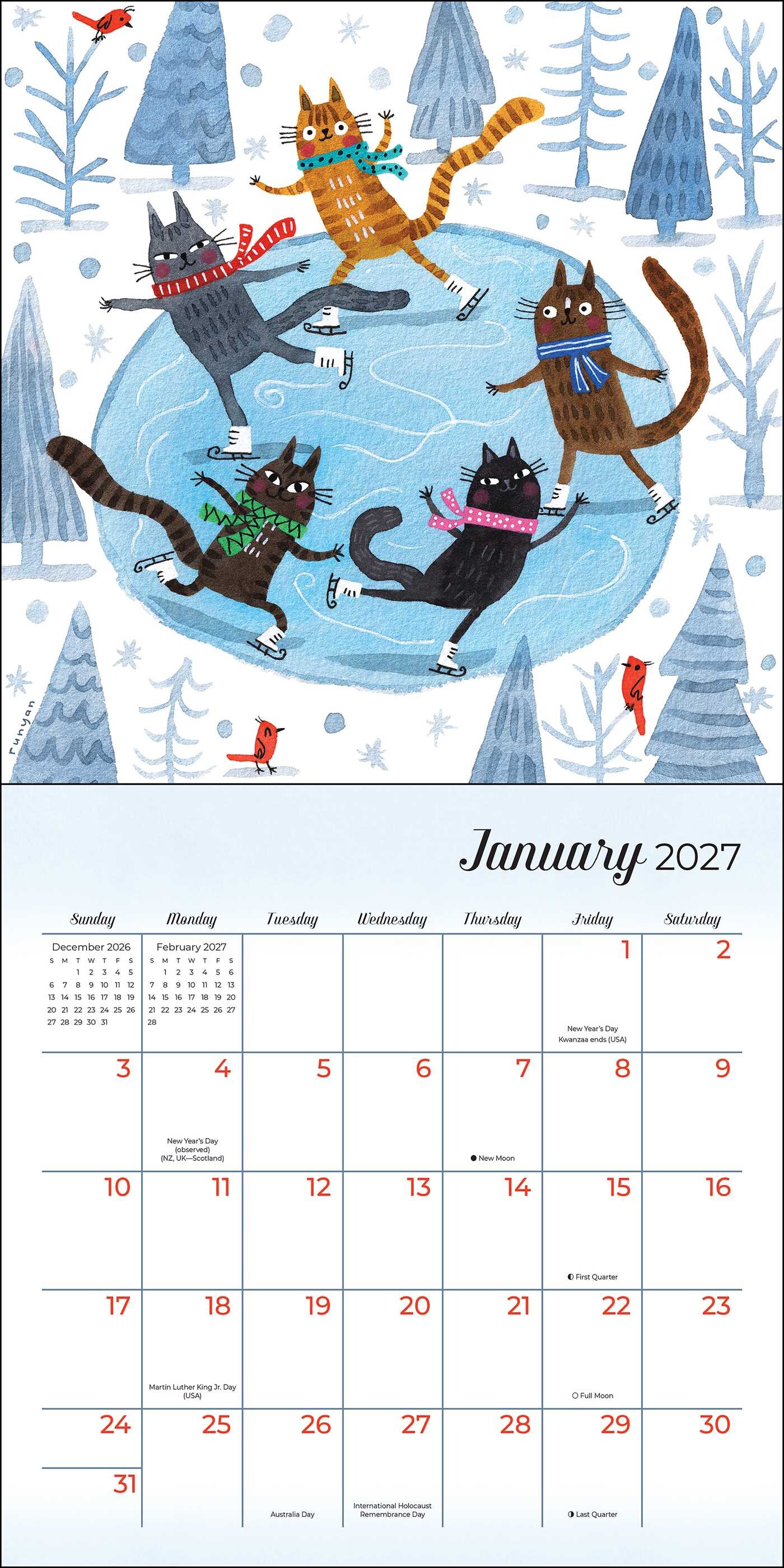 Feline 2027 Mini Wall Calendar