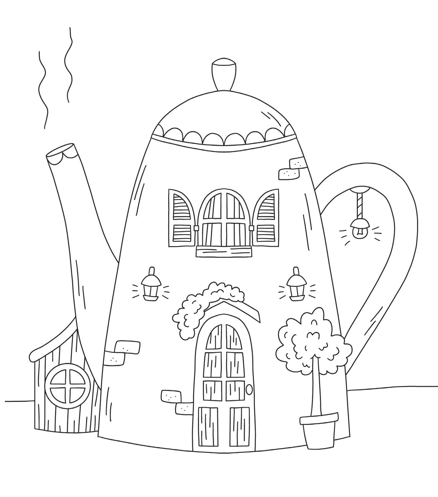 Cozy Cute Pocket Coloring: Whimsical Homes