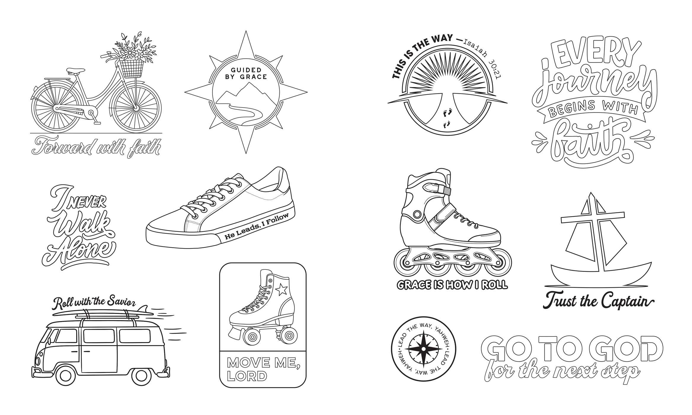 Sticker Inspirations: Color-Your-Own
