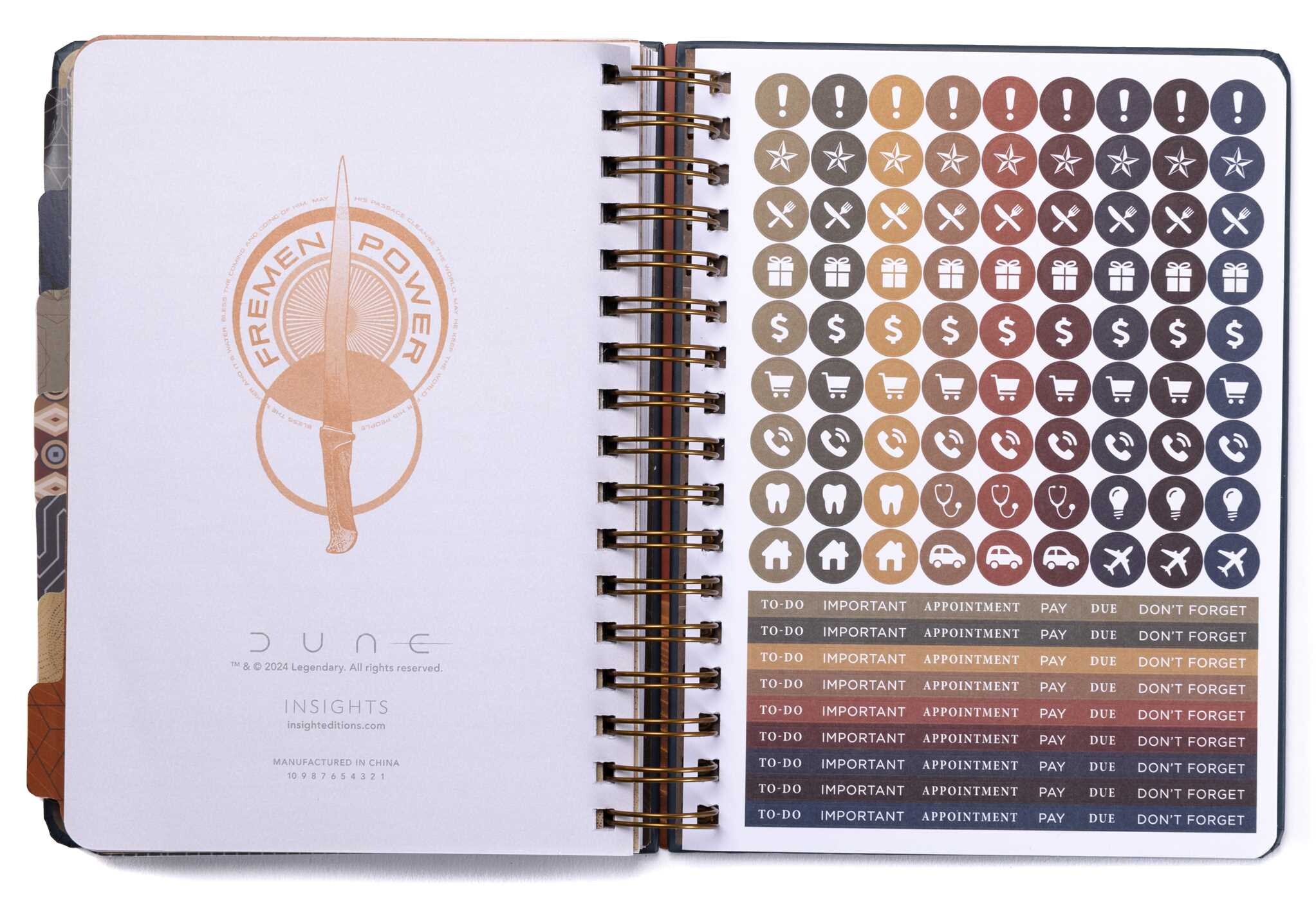 2025 Dune: Part 2 13-Month Weekly Planner