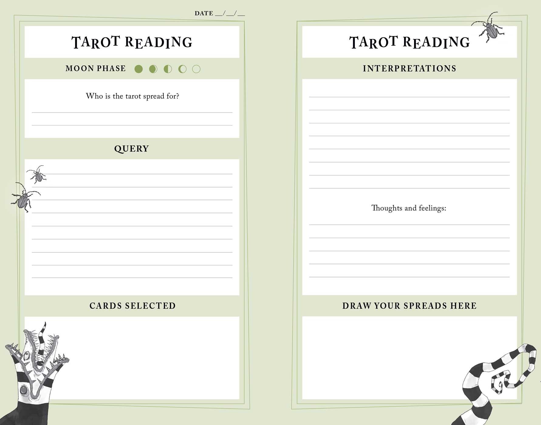 Beetlejuice Tarot Journal