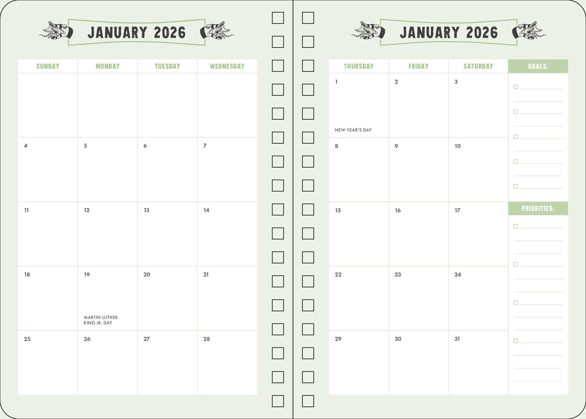 2026 Beetlejuice Beetlejuice 13-Month Weekly Planner