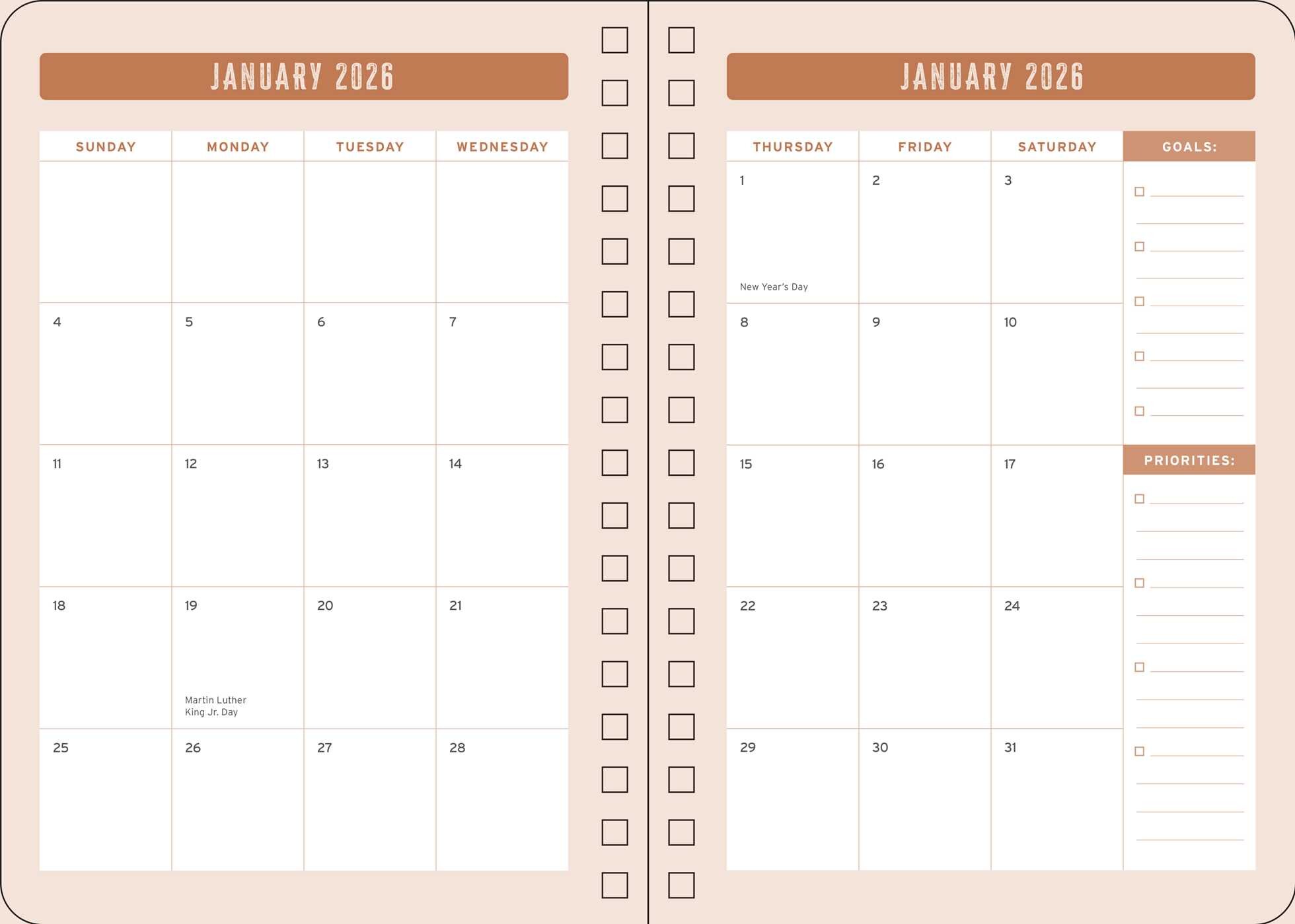 2026 Yellowstone: The Dutton Ranch 13-Month Weekly Planner