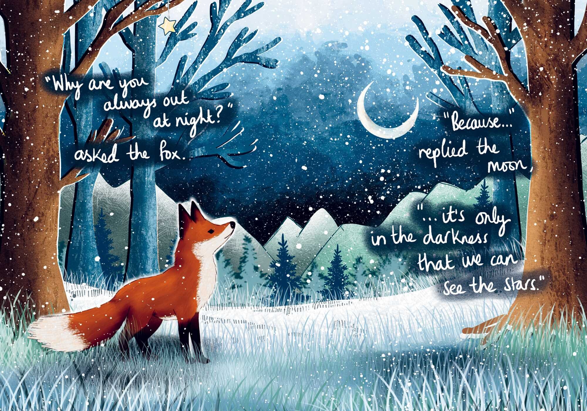 Fox Under the Moon