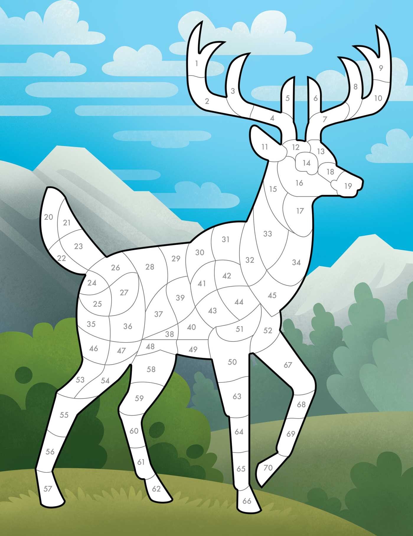 Sticker by Number: Woodland Animals