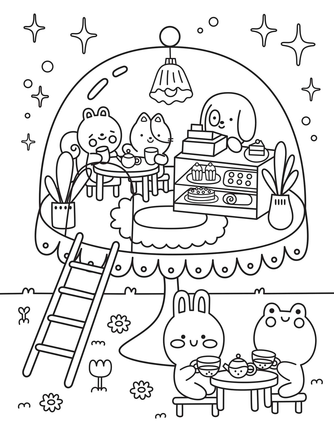 Creative Coloring: Cozy Café Mini-Coloring Kit