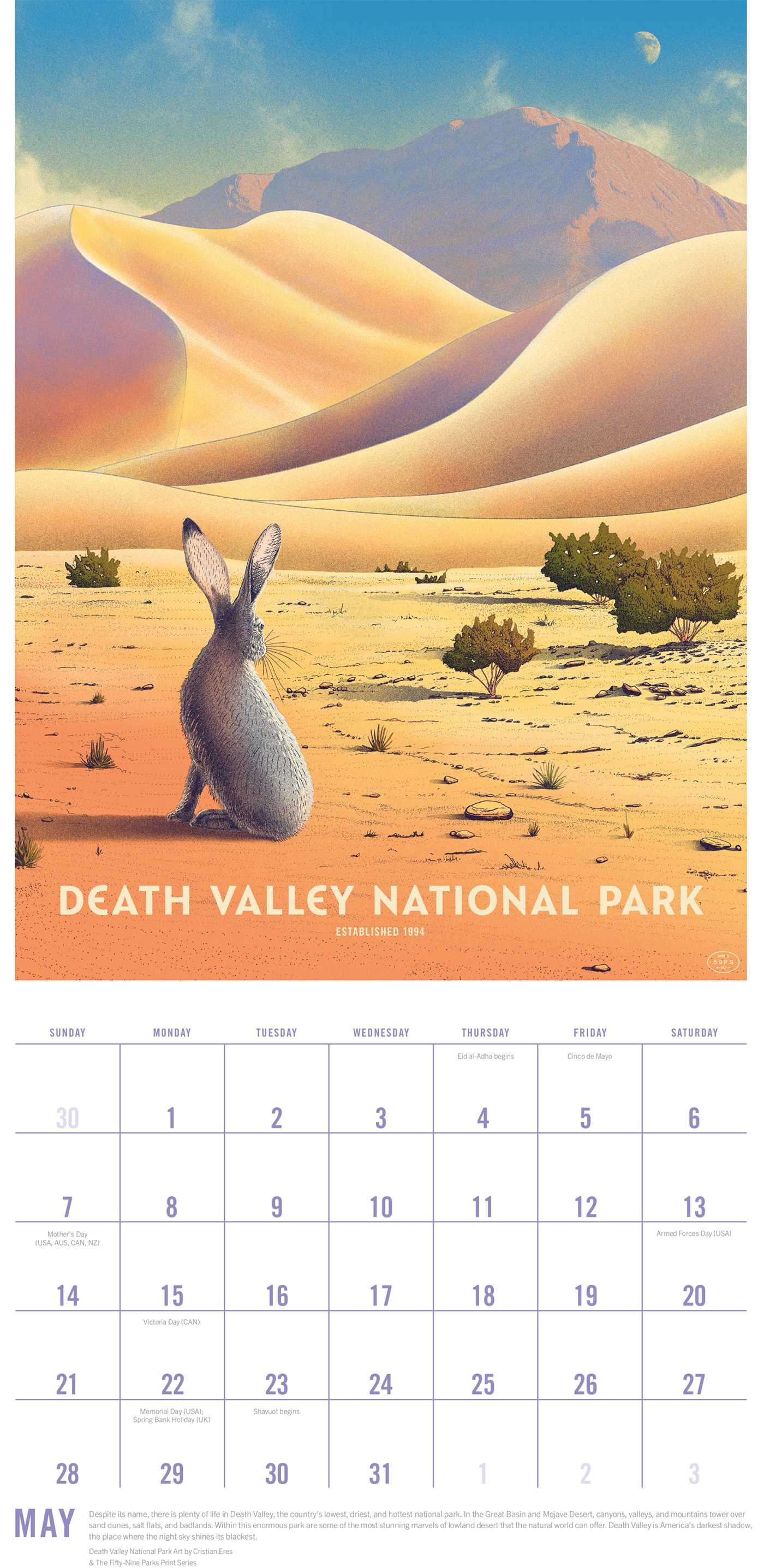 2028 The Art of the National Parks Wall Calendar