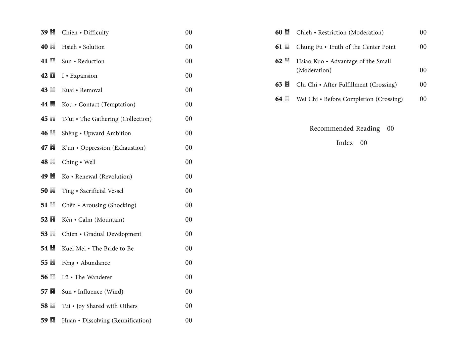Book of Changes, Troubles, Problems, Lightness, and Calm