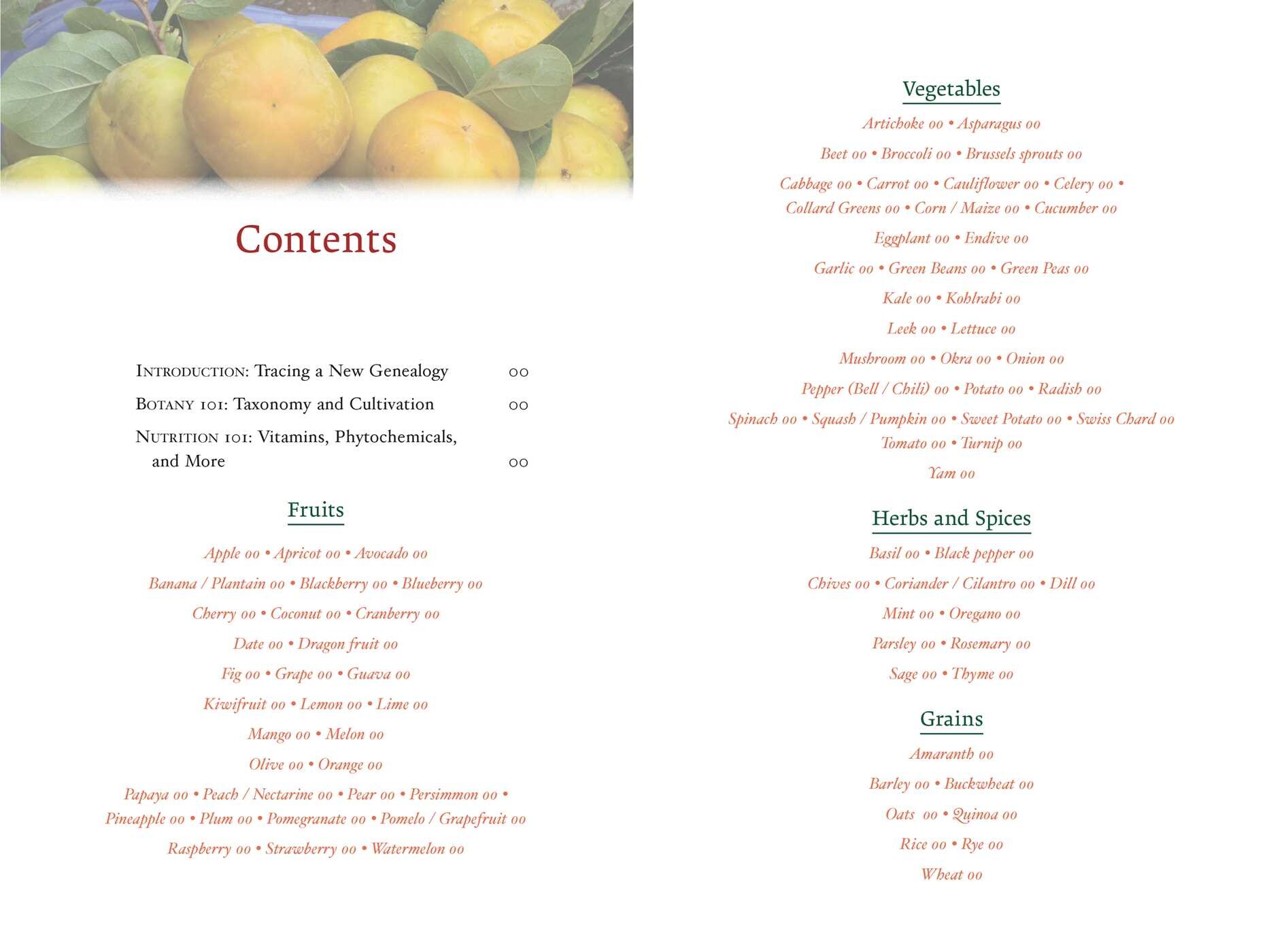 Genealogy of Plant Foods