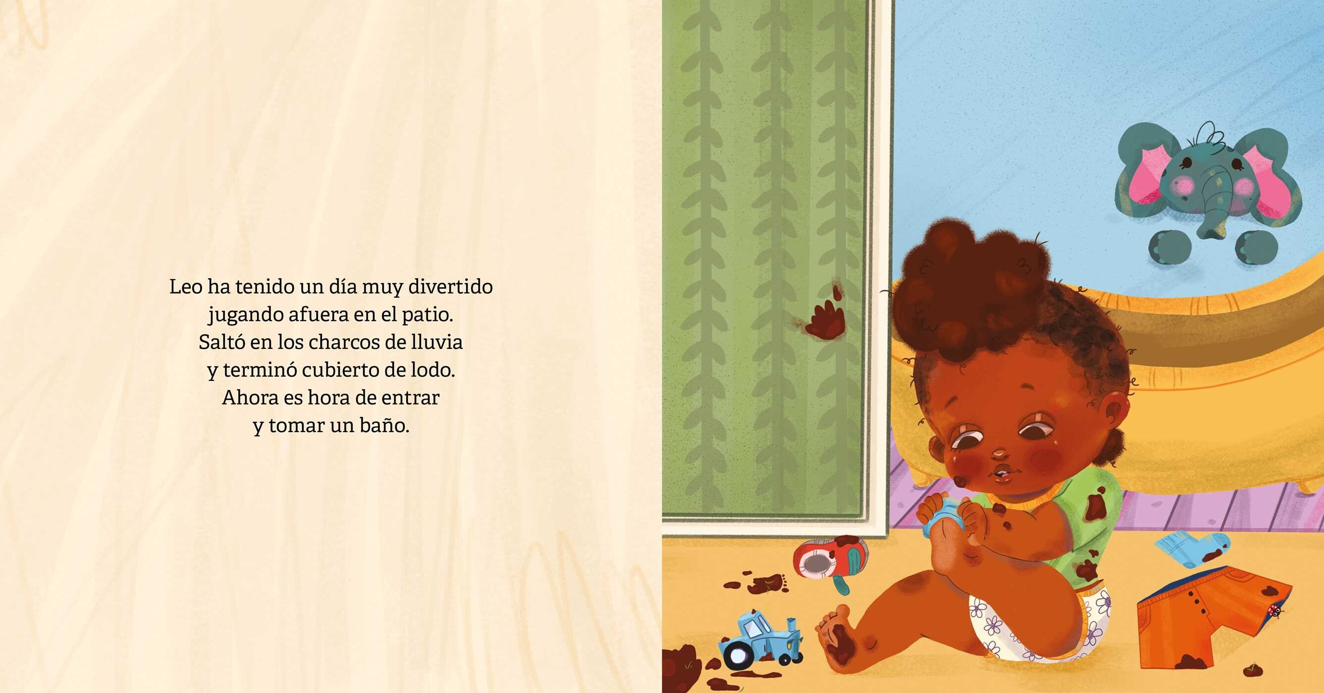 Leo se baña