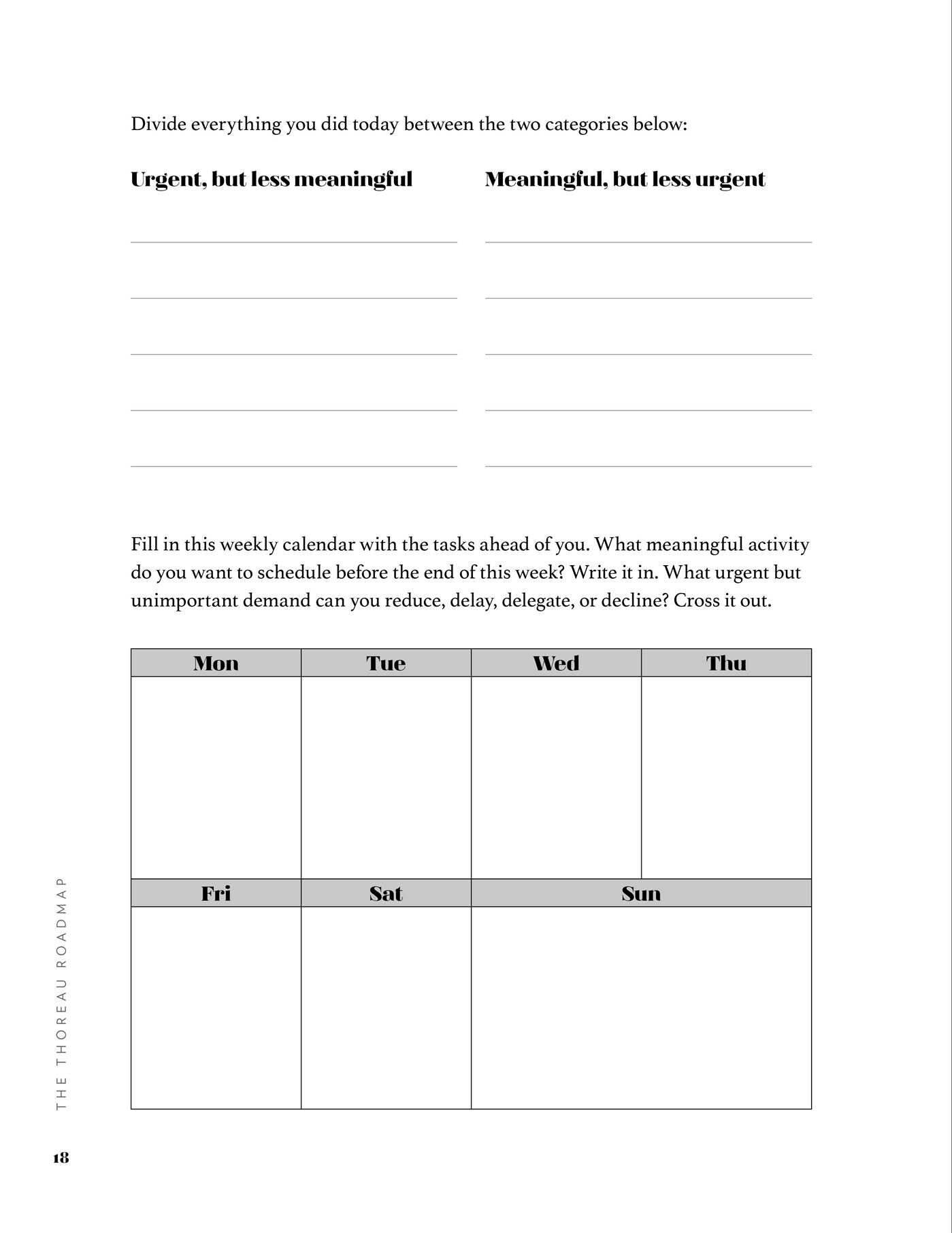 The Thoreau Roadmap
